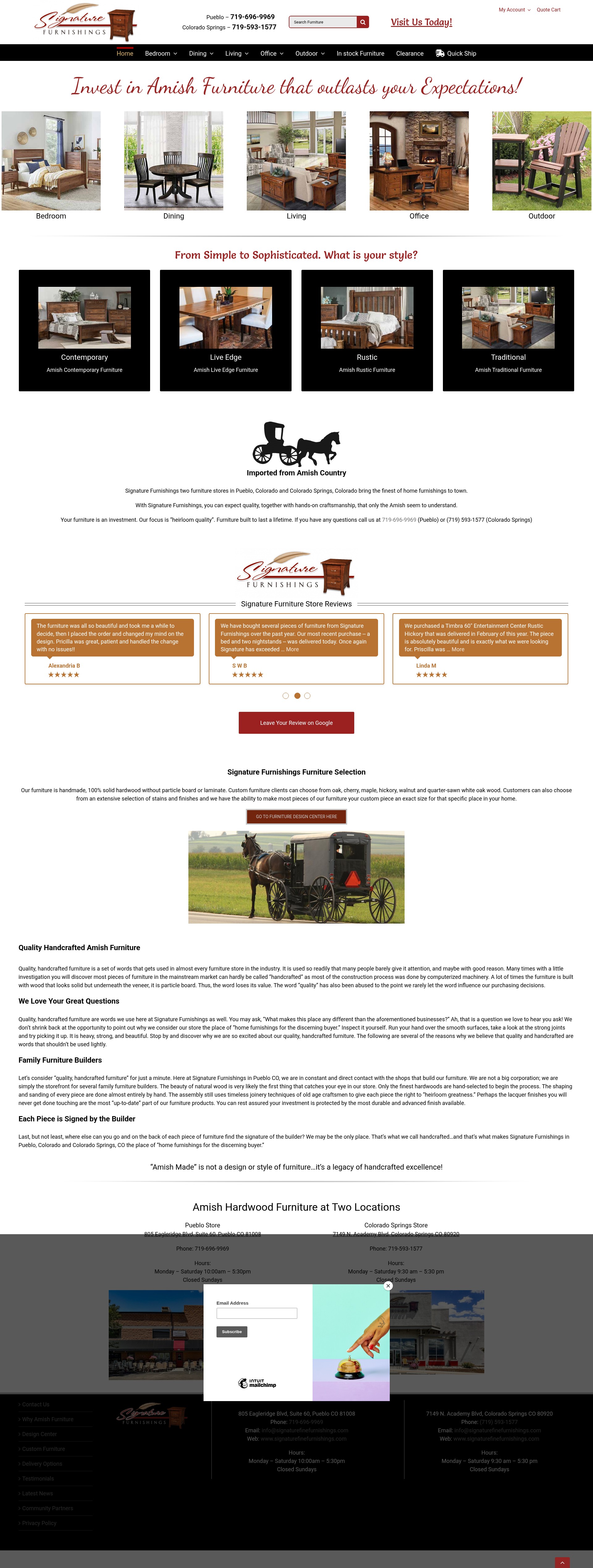 Screenshot of www.signaturefinefurnishings.com
