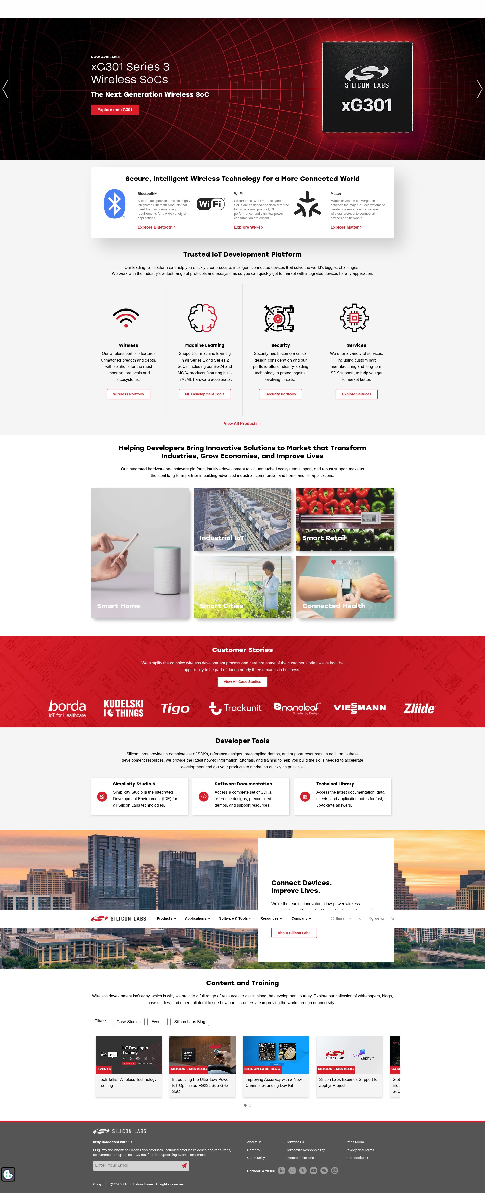 Screenshot of www.silabs.com