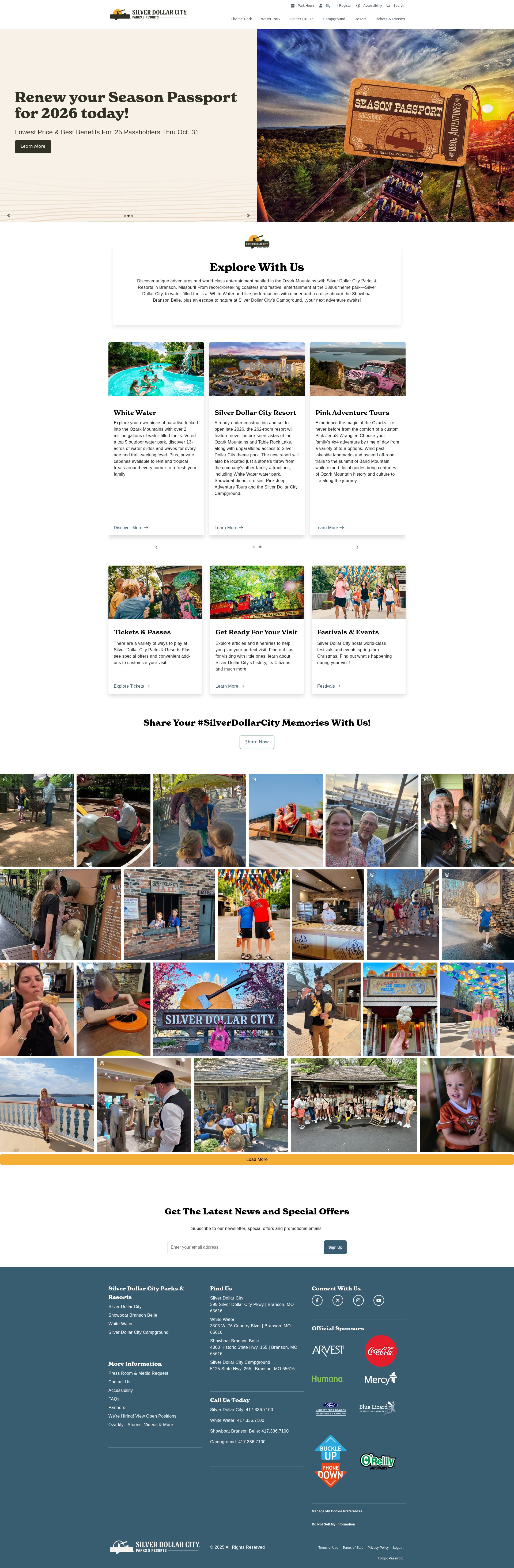Screenshot of www.silverdollarcity.com