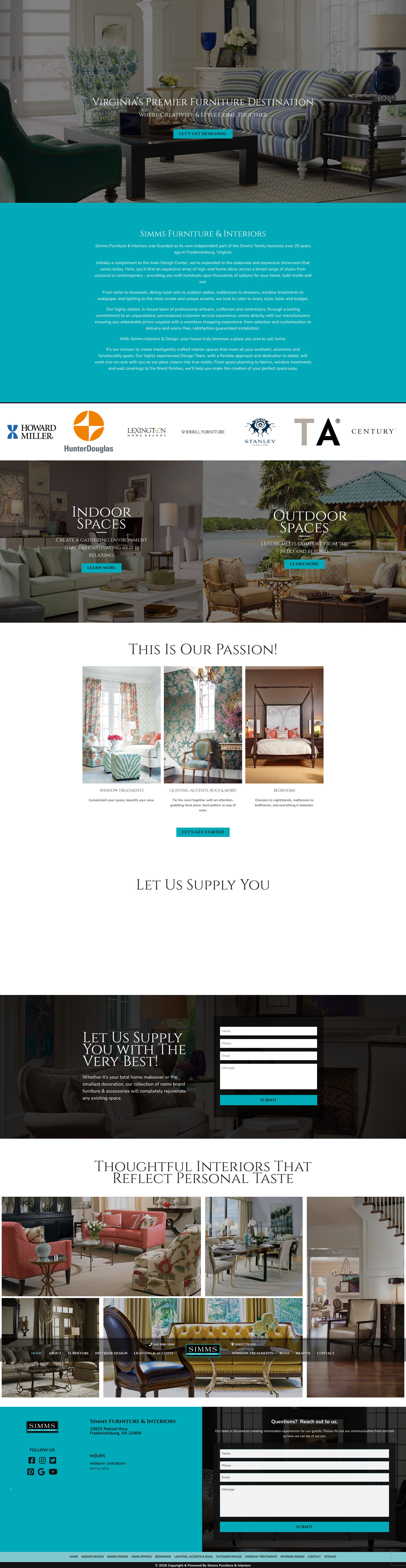 Screenshot of www.simmsfurniture.com
