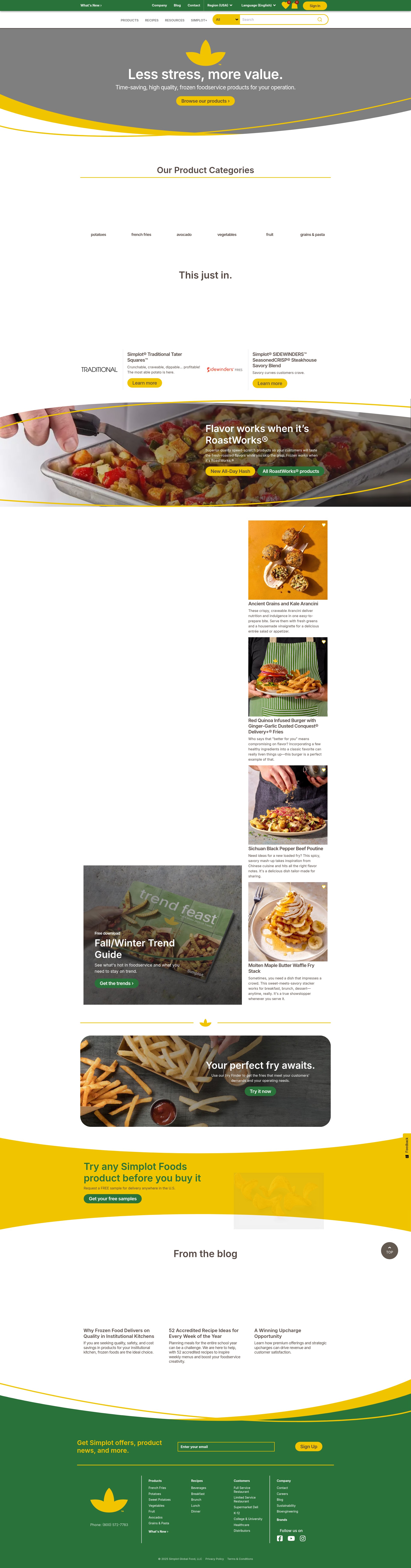 Screenshot of www.simplotfoods.com