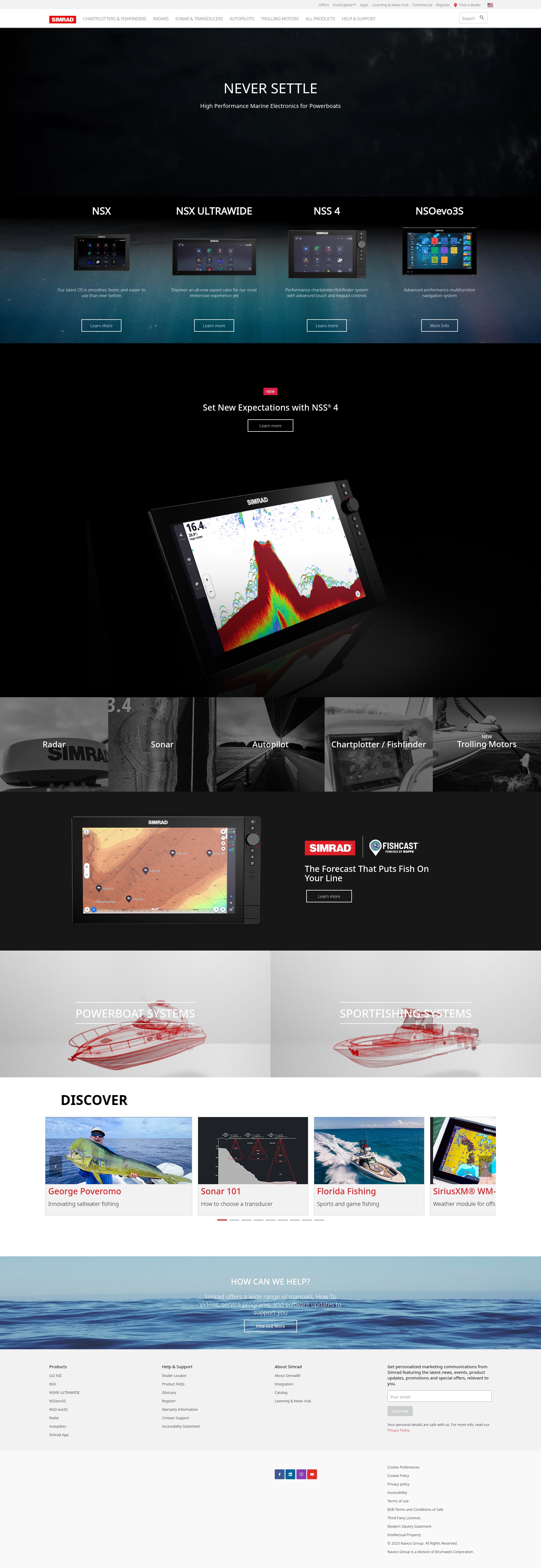 Screenshot of www.simrad-yachting.com