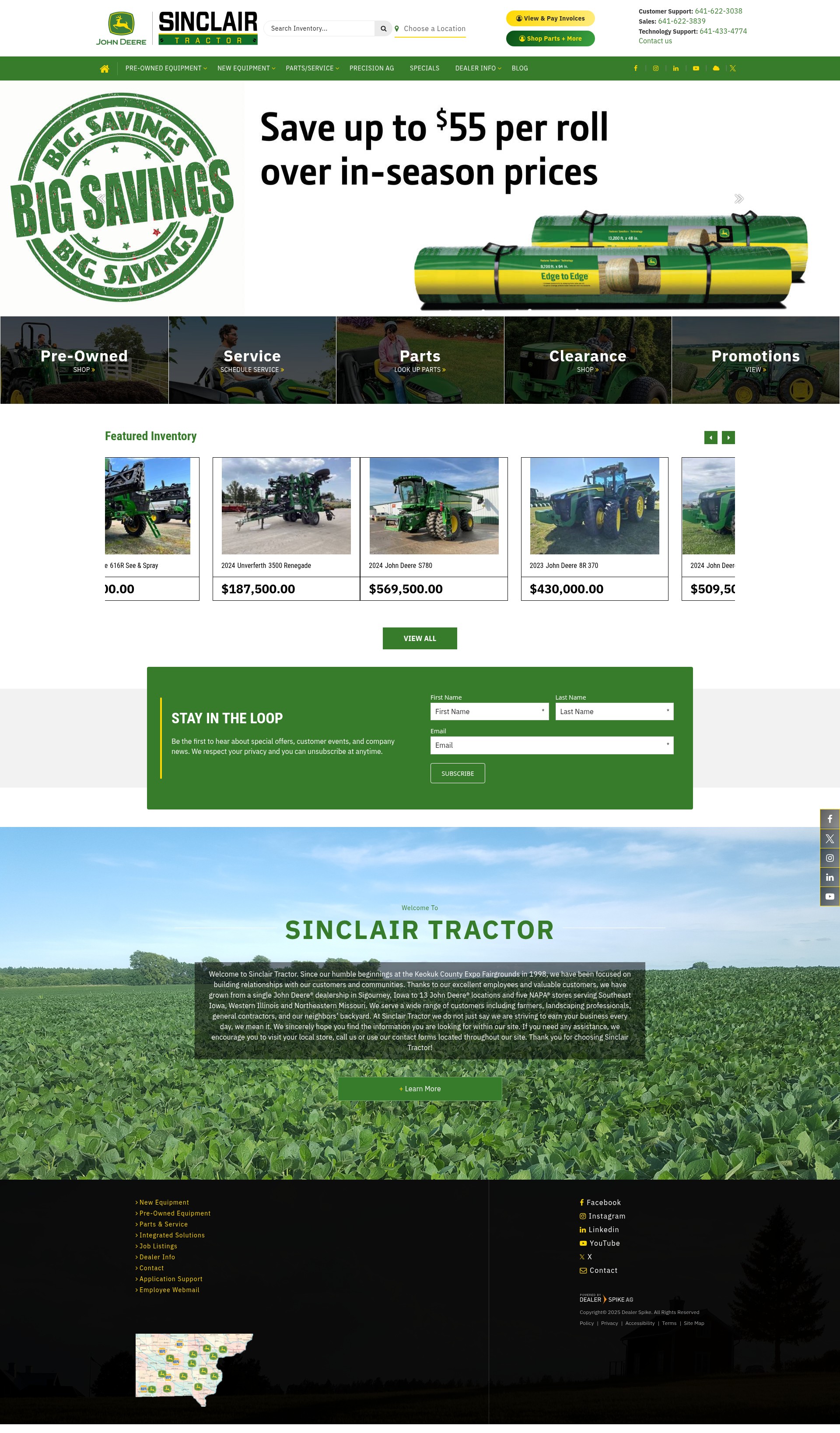 Screenshot of www.sinclairtractor.com