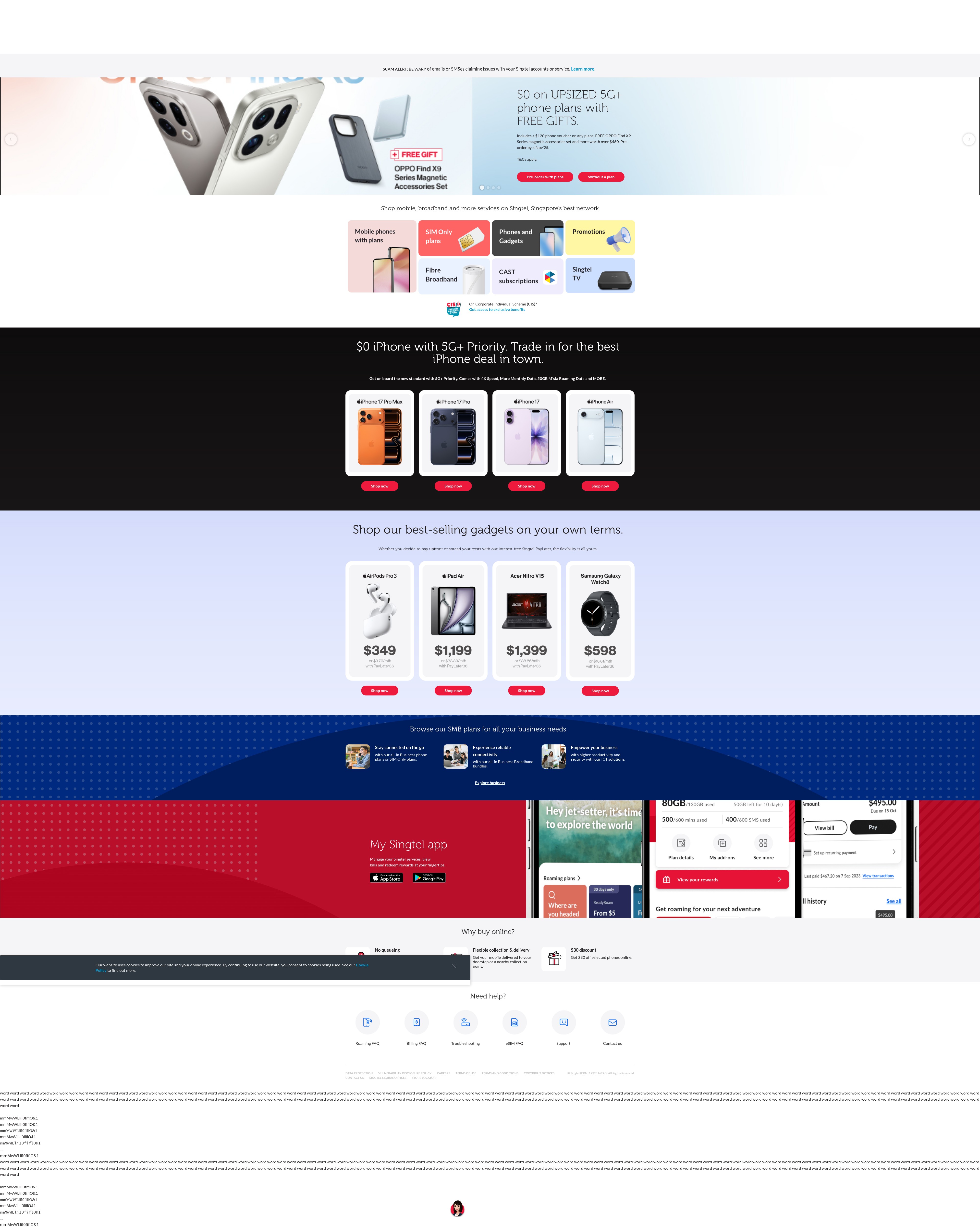 Screenshot of www.singtel.com