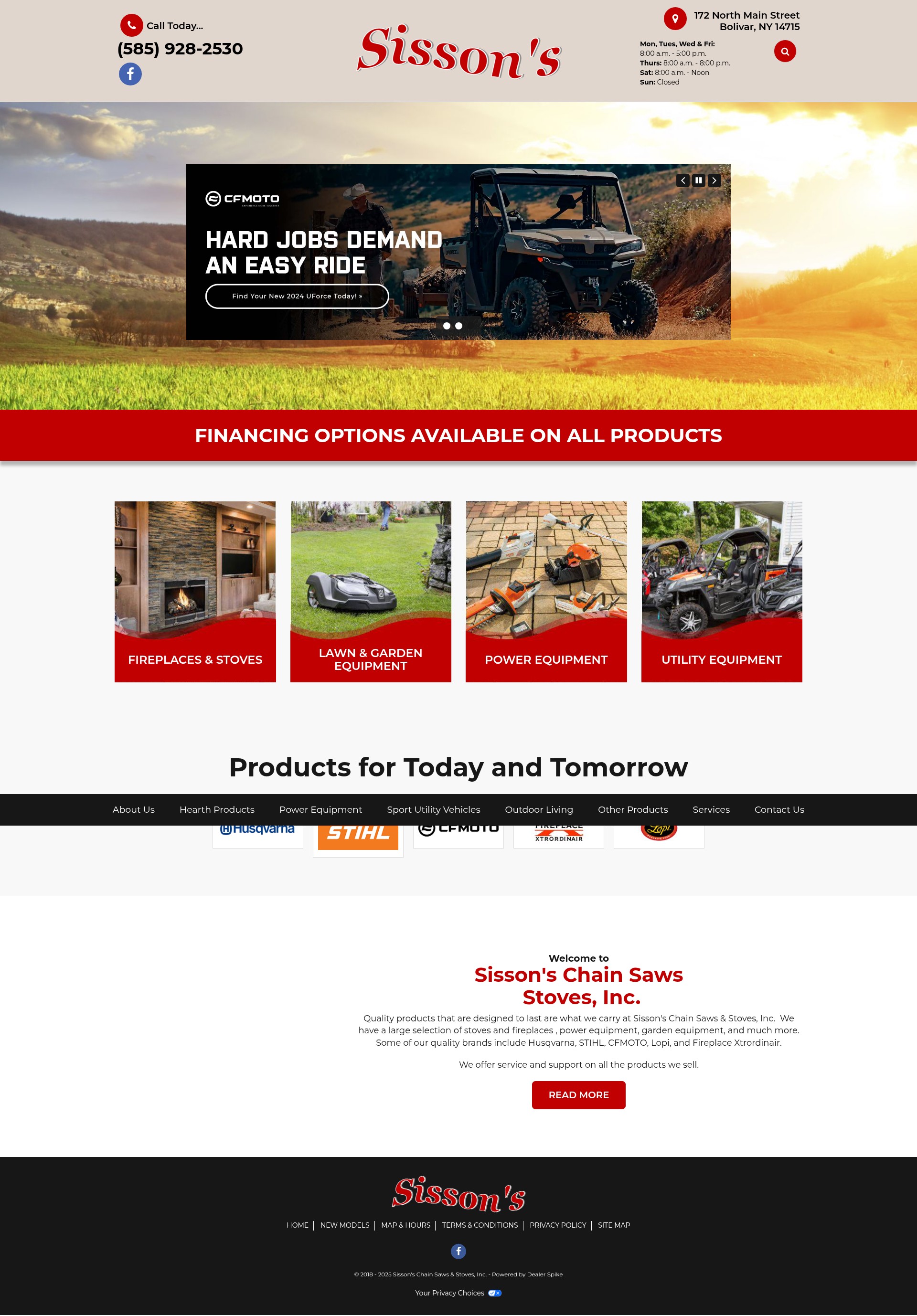 Screenshot of www.sissonstore.com