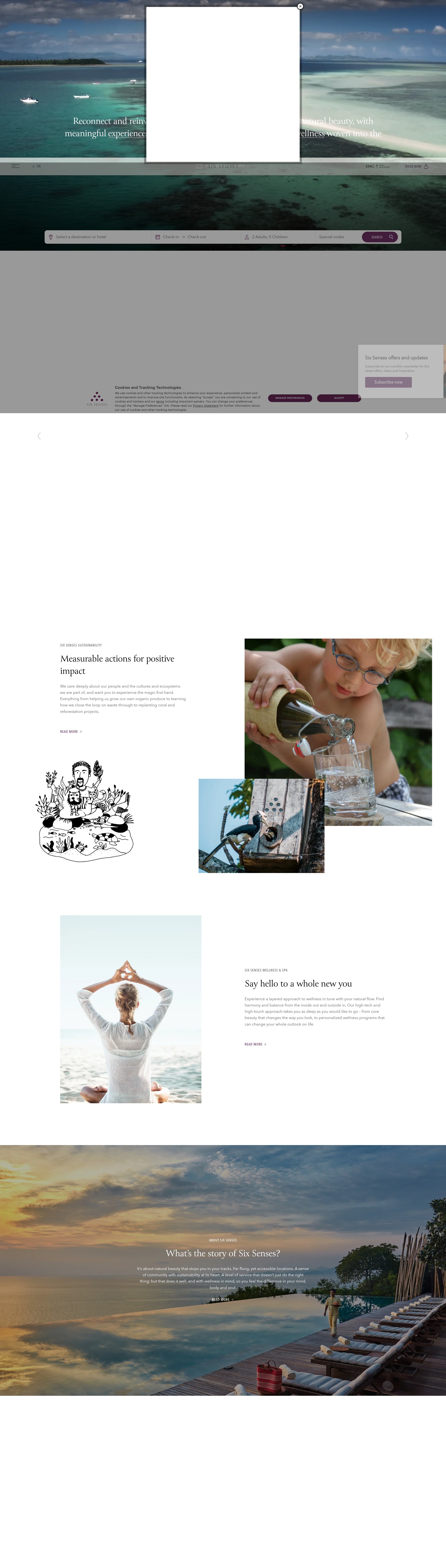 Screenshot of www.sixsenses.com