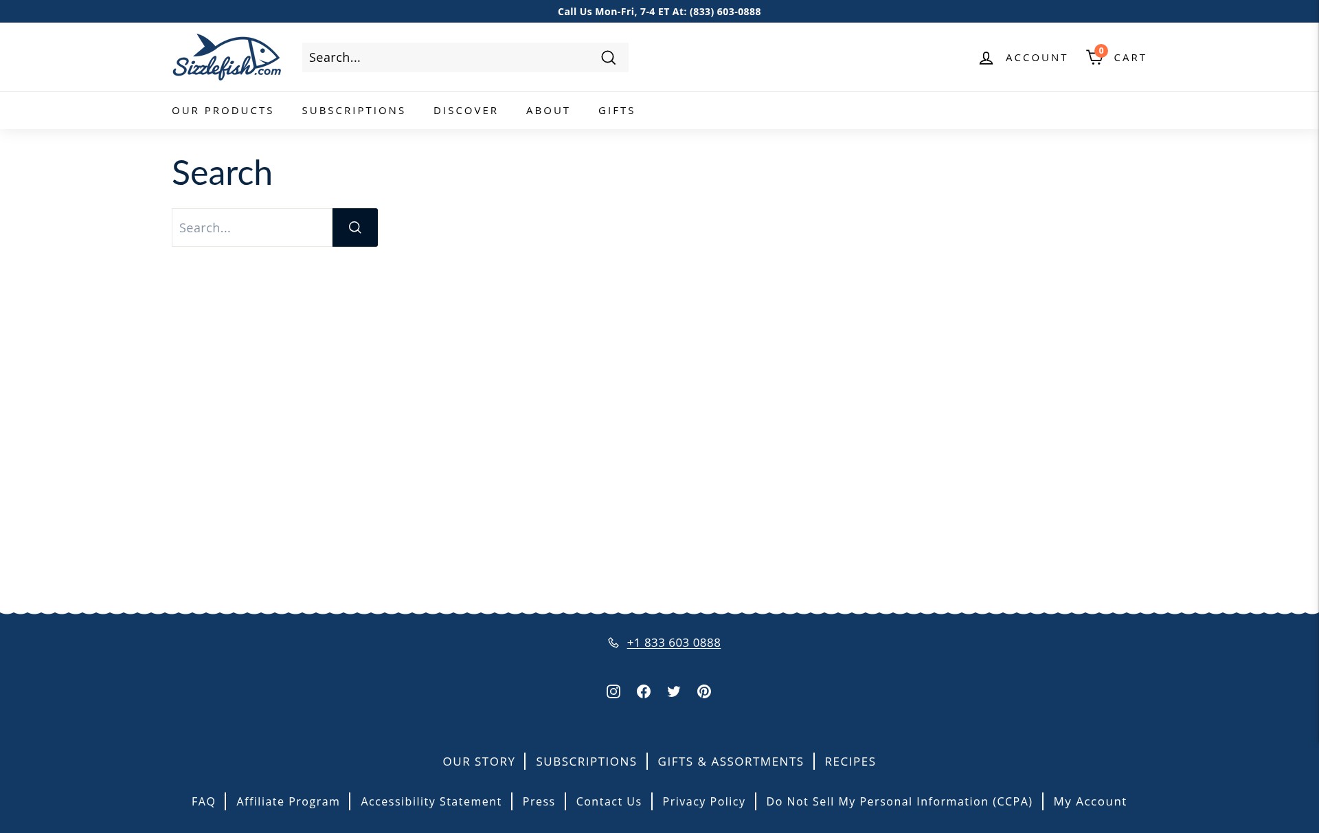 Screenshot of www.sizzlefish.com