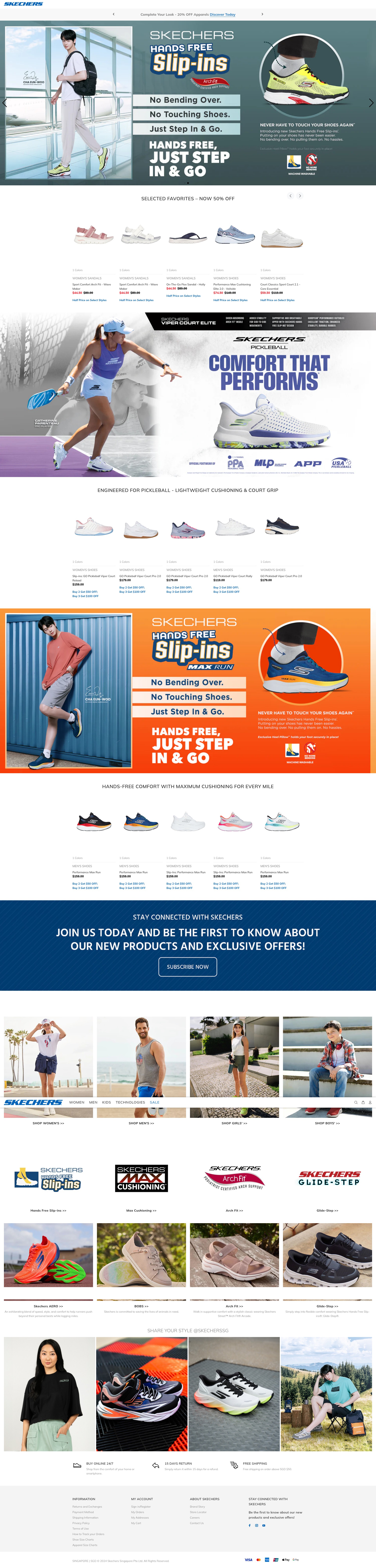 Screenshot of www.skechers.com.sg