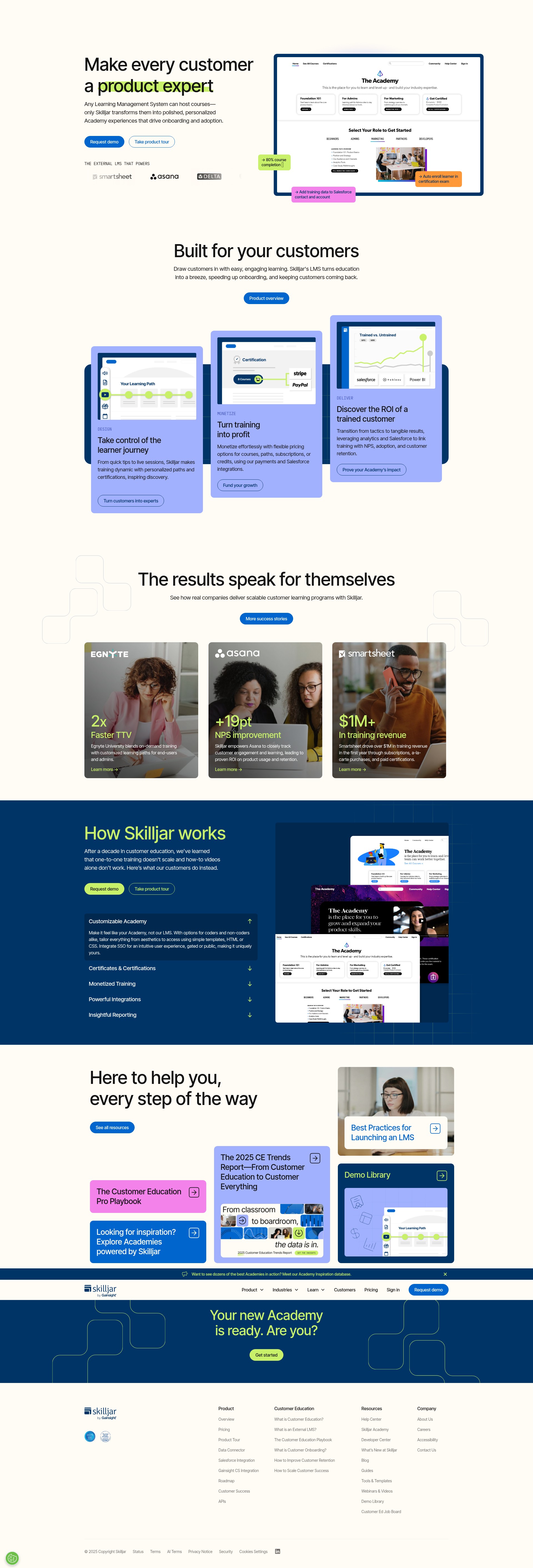Screenshot of www.skilljar.com