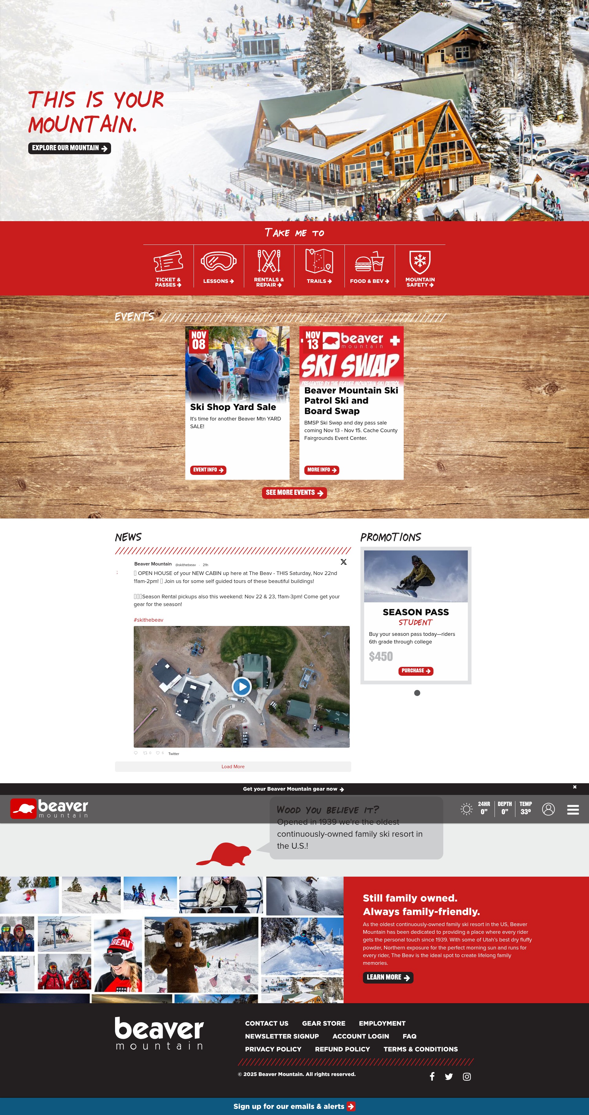 Screenshot of www.skithebeav.com