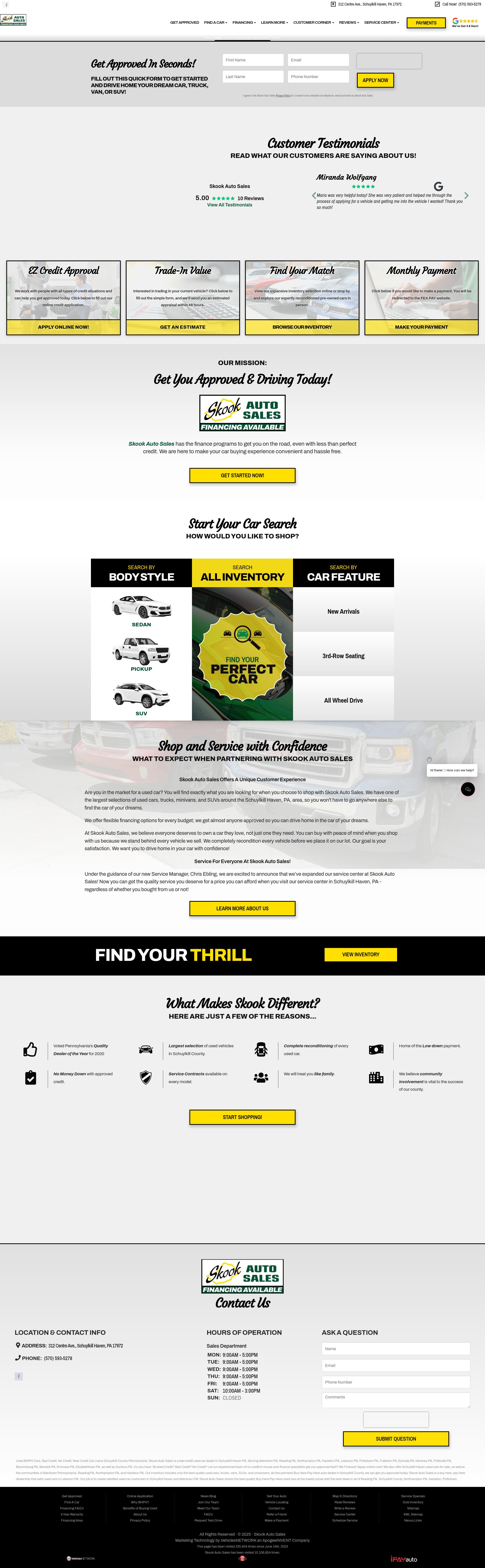 Screenshot of www.skookautosales.com