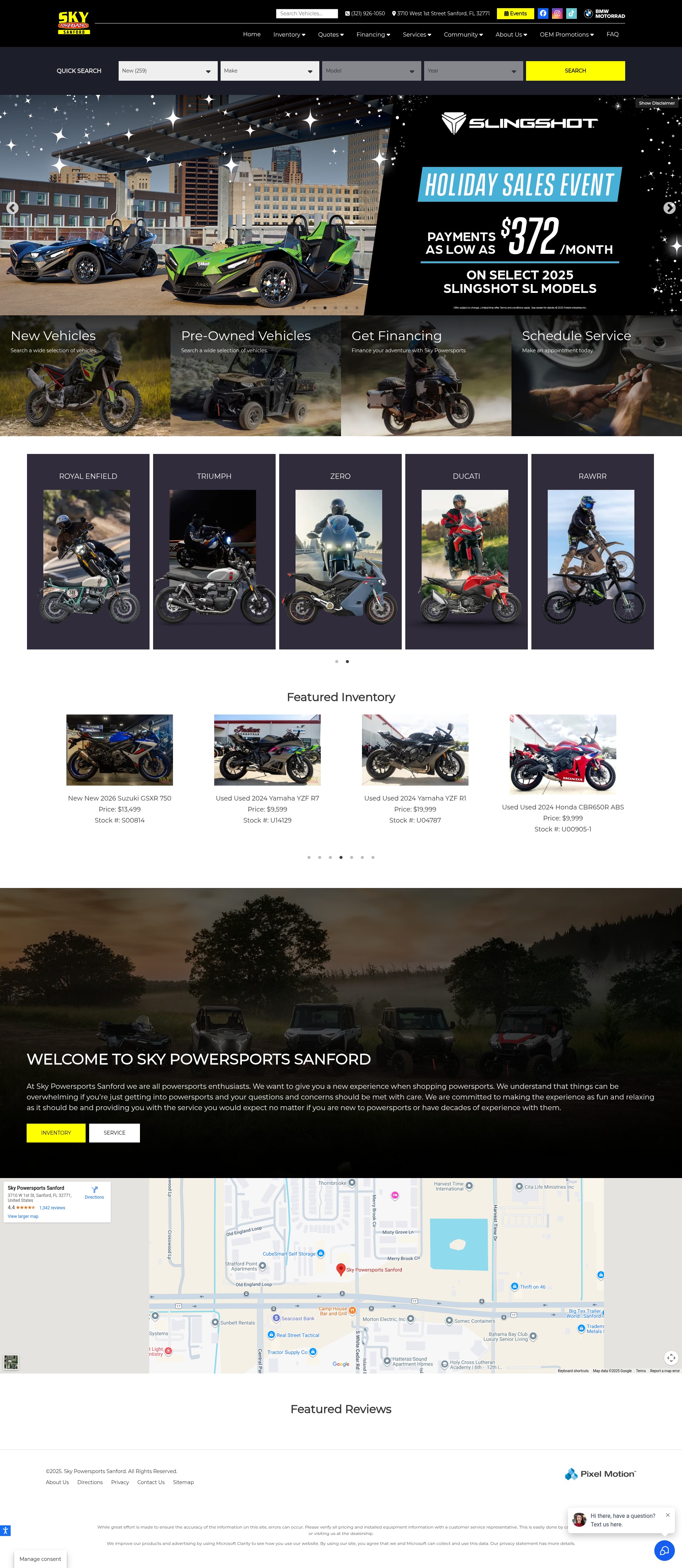 Screenshot of www.skypowersportssanford.com
