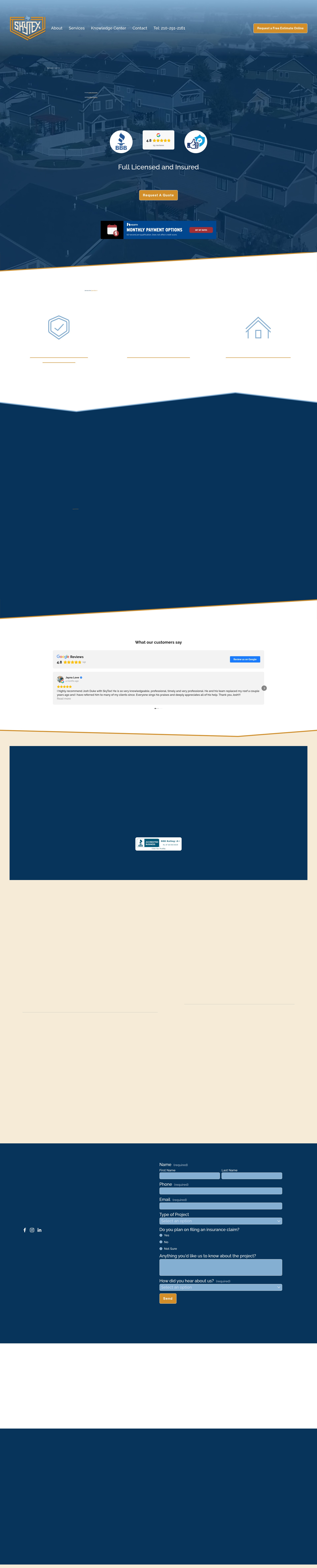 Screenshot of www.skytexconstruction.com