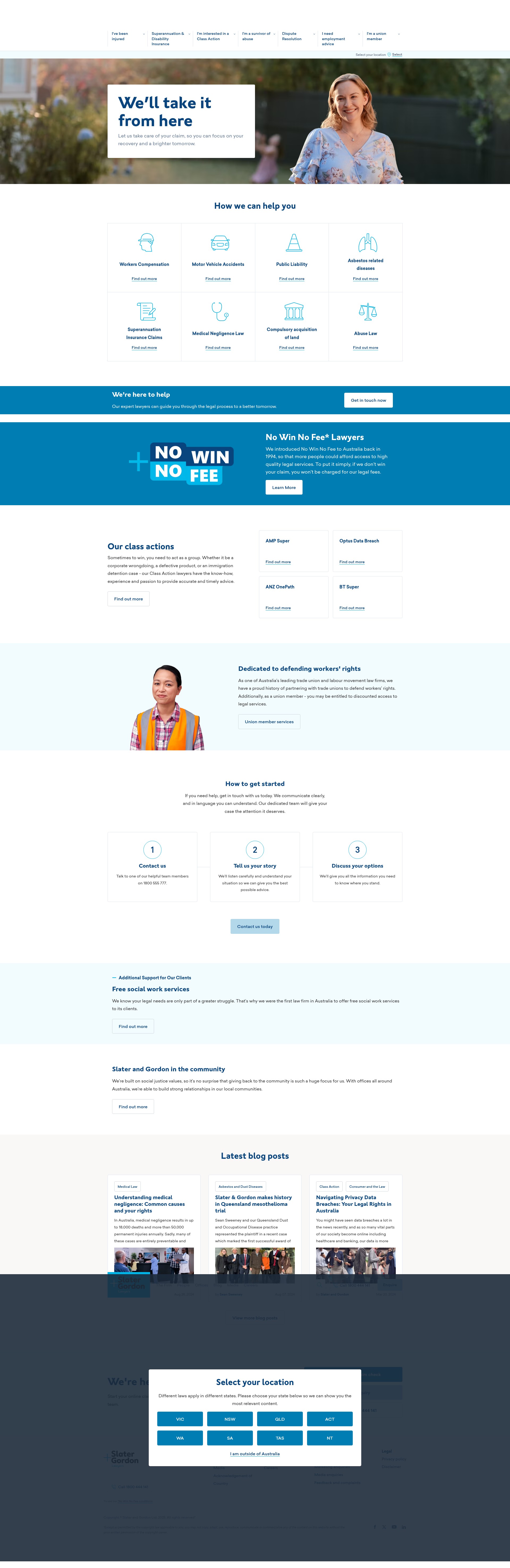 Screenshot of www.slatergordon.com.au