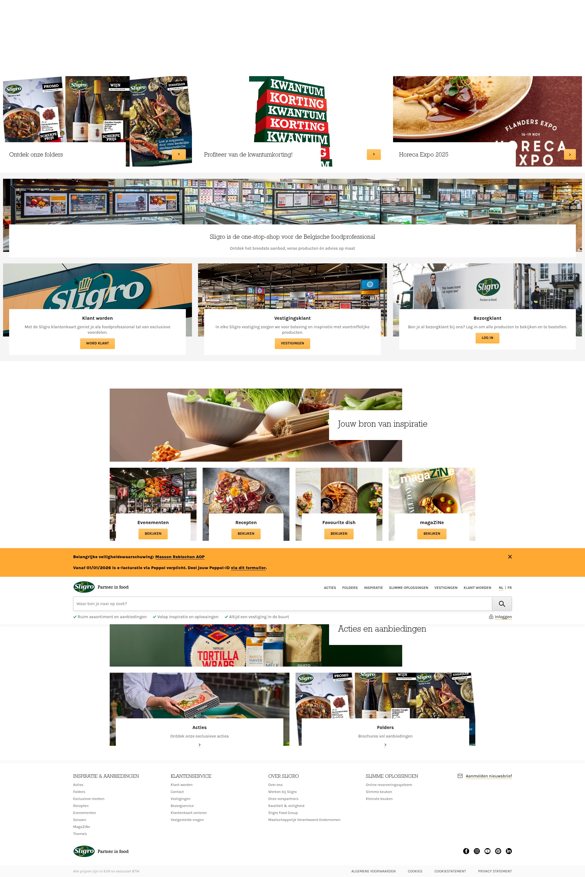 Screenshot of www.sligro.be