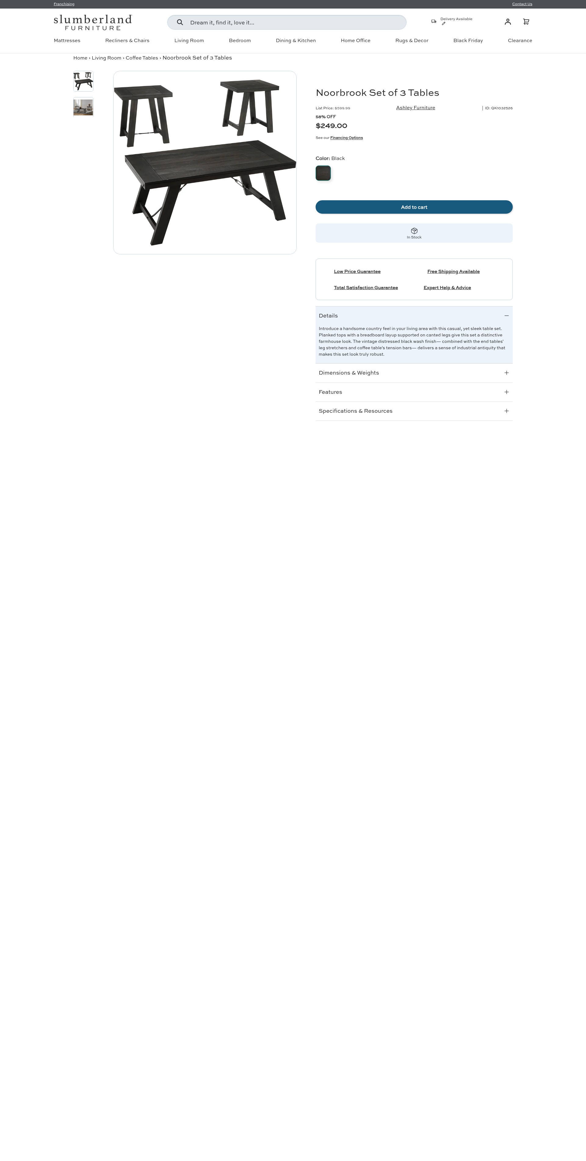 Screenshot of www.slumberland.com