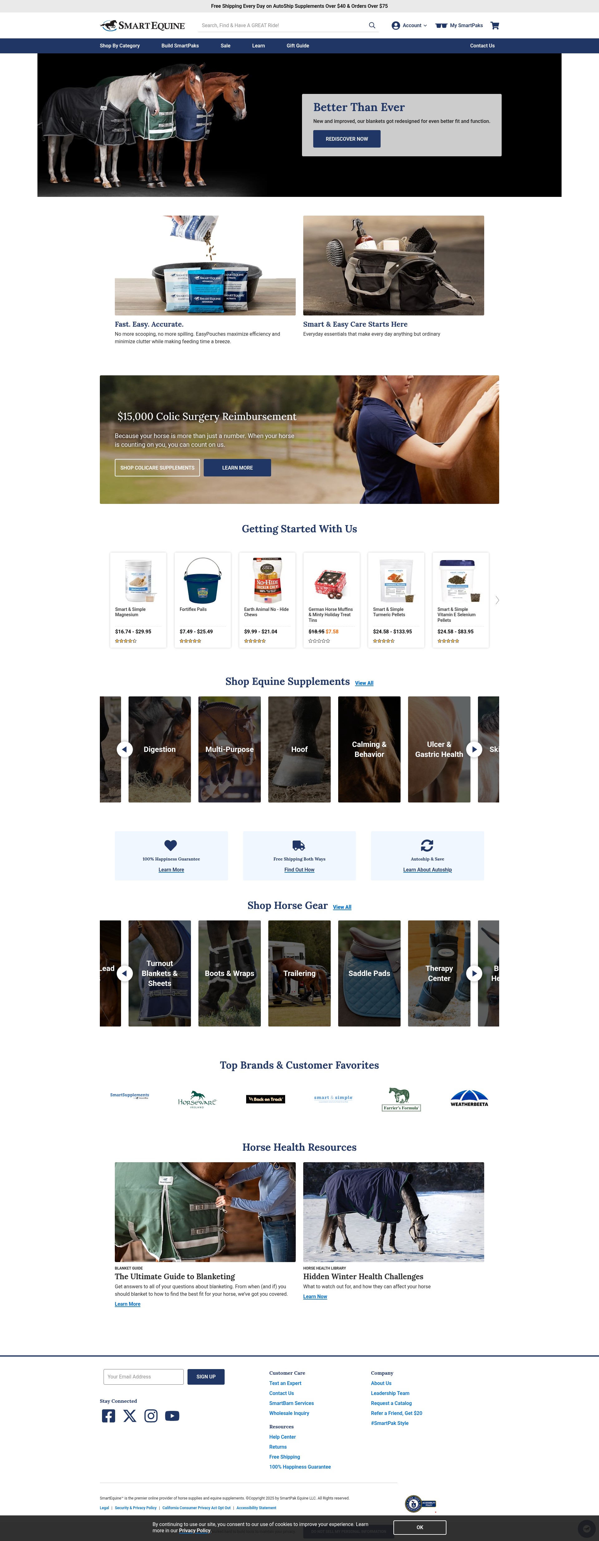 Screenshot of www.smartpakequine.com