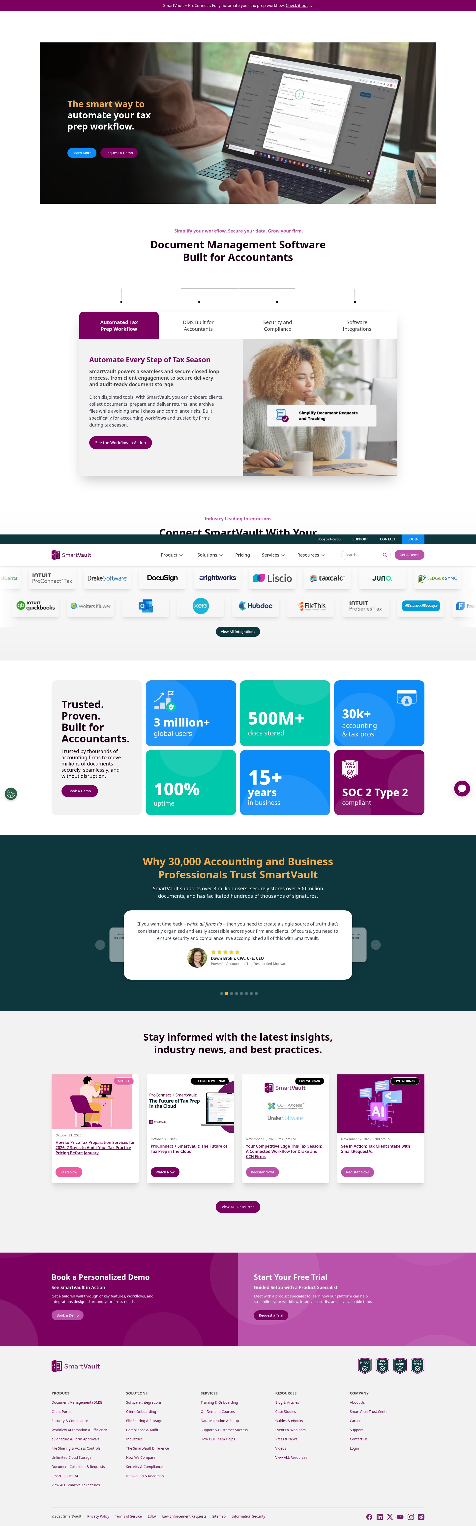 Screenshot of www.smartvault.com