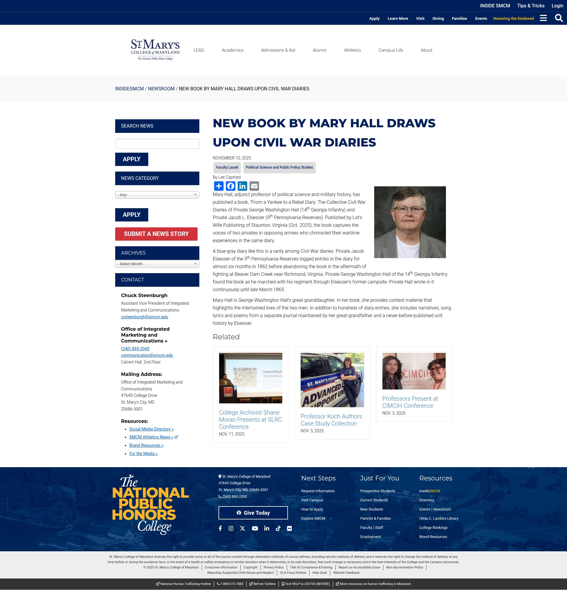 Screenshot of www.smcm.edu