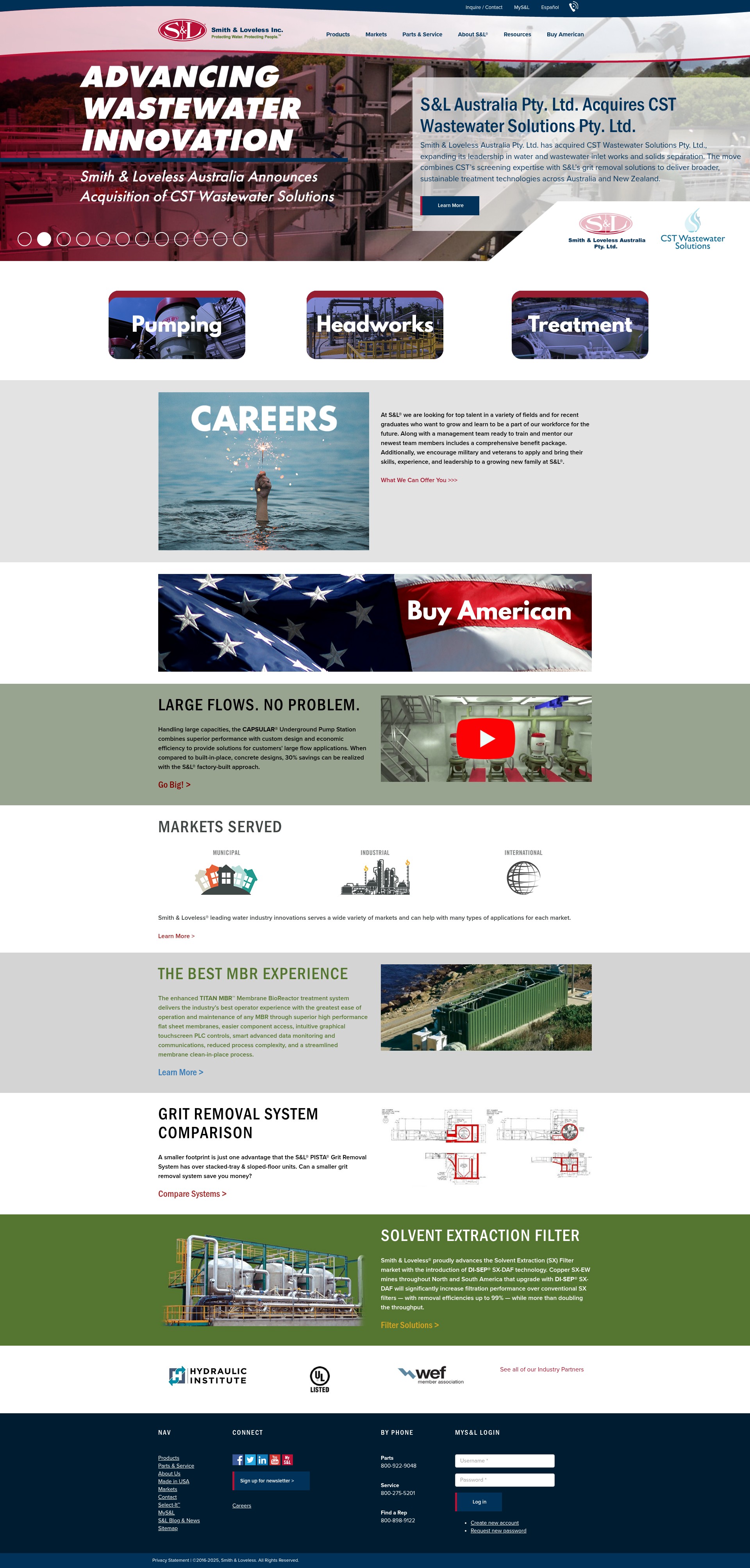 Screenshot of www.smithandloveless.com