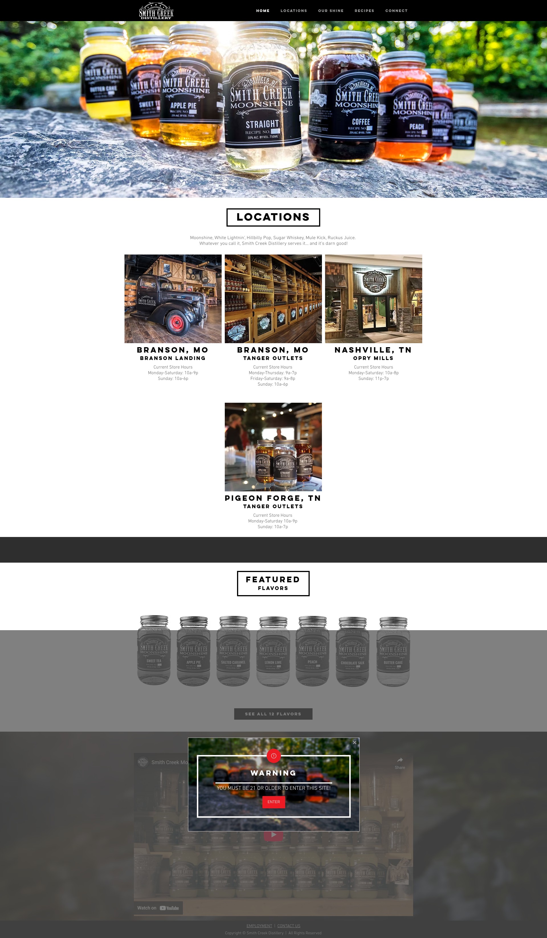 Screenshot of www.smithcreekmoonshine.com