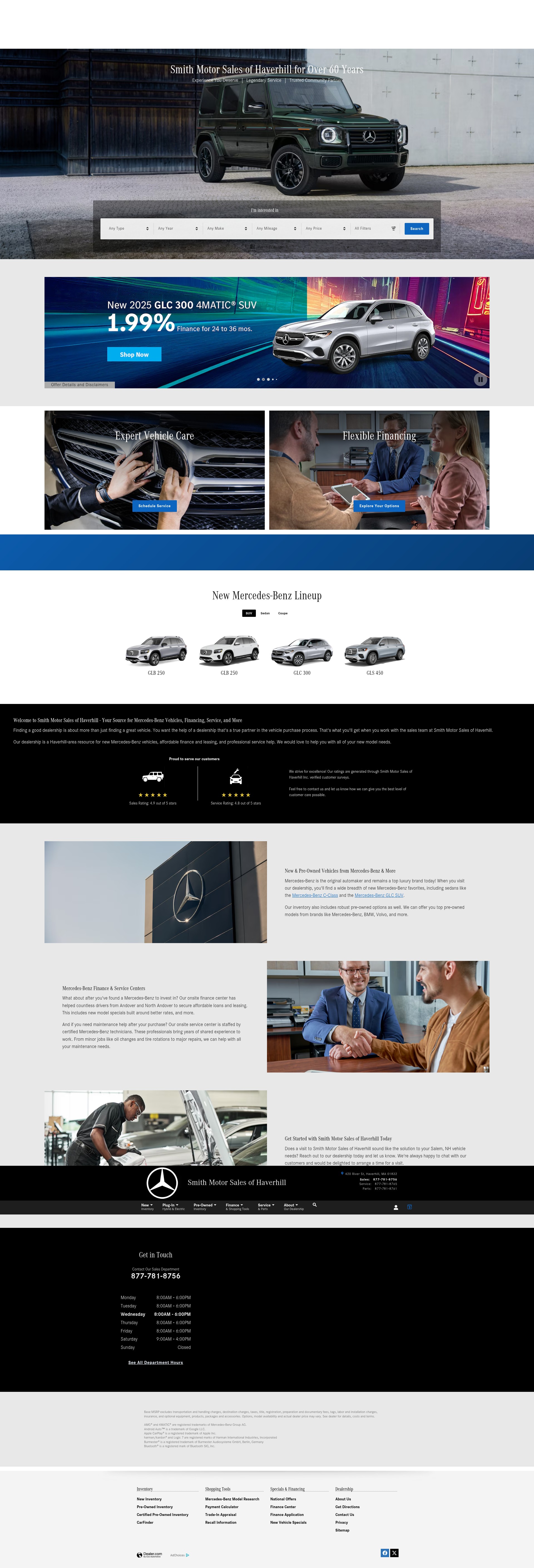 Screenshot of www.smithmercedesdealer.com