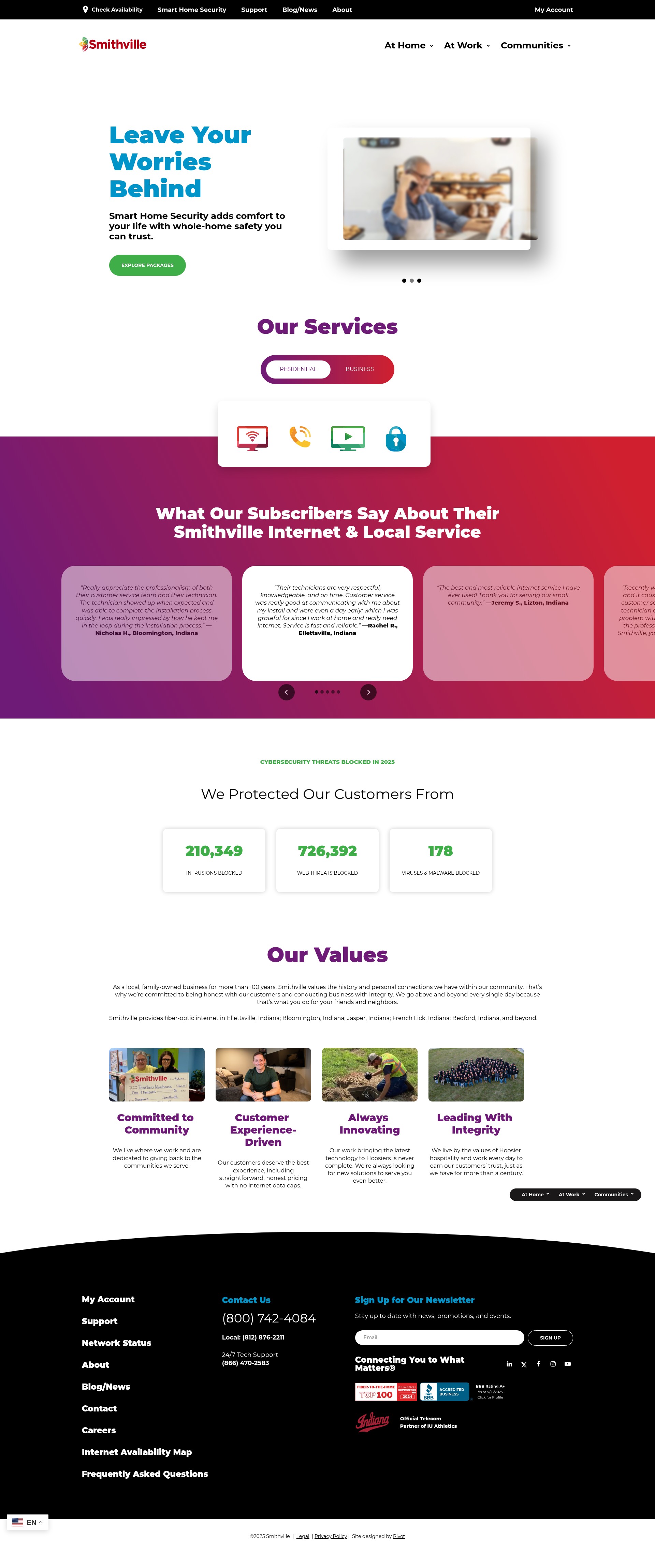 Screenshot of www.smithville.com