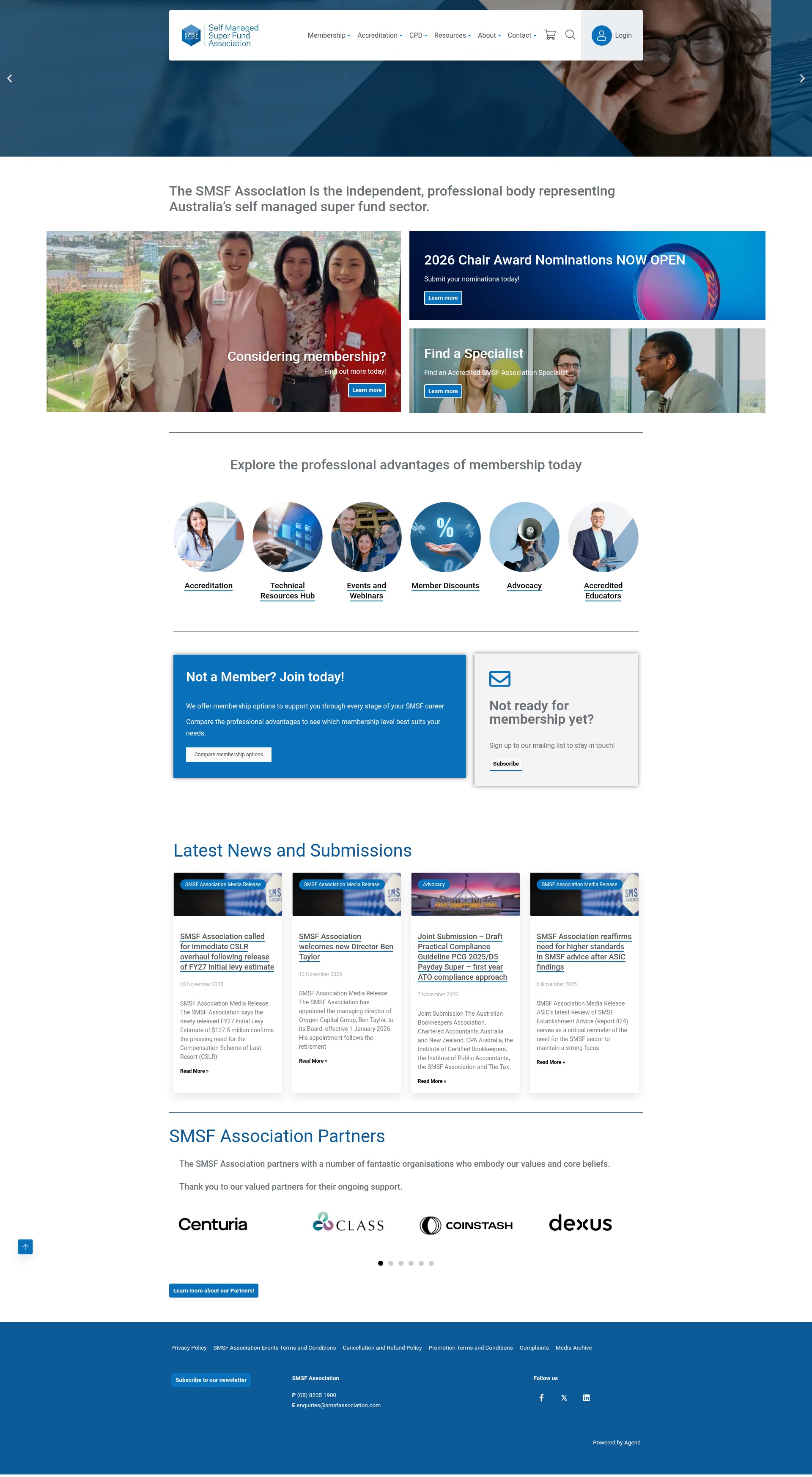 Screenshot of www.smsfassociation.com