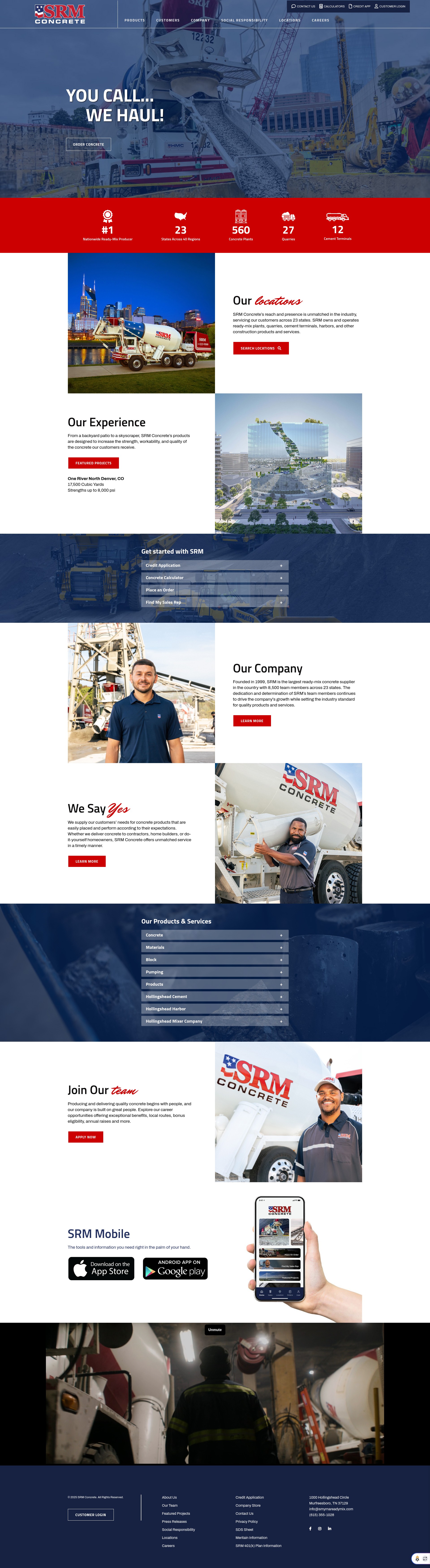 Screenshot of www.smyrnareadymix.com