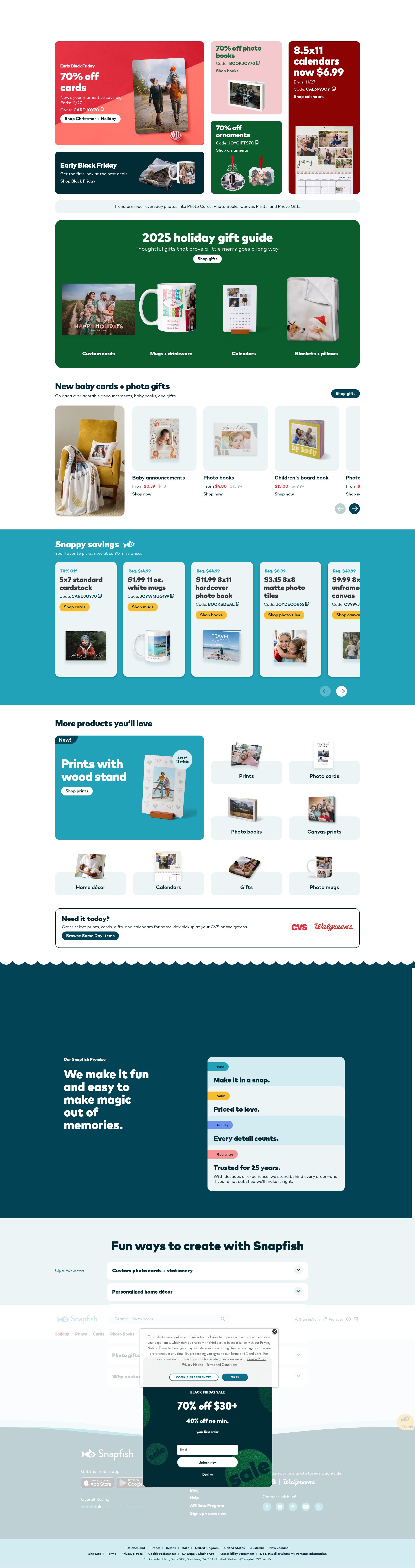Screenshot of www.snapfish.com