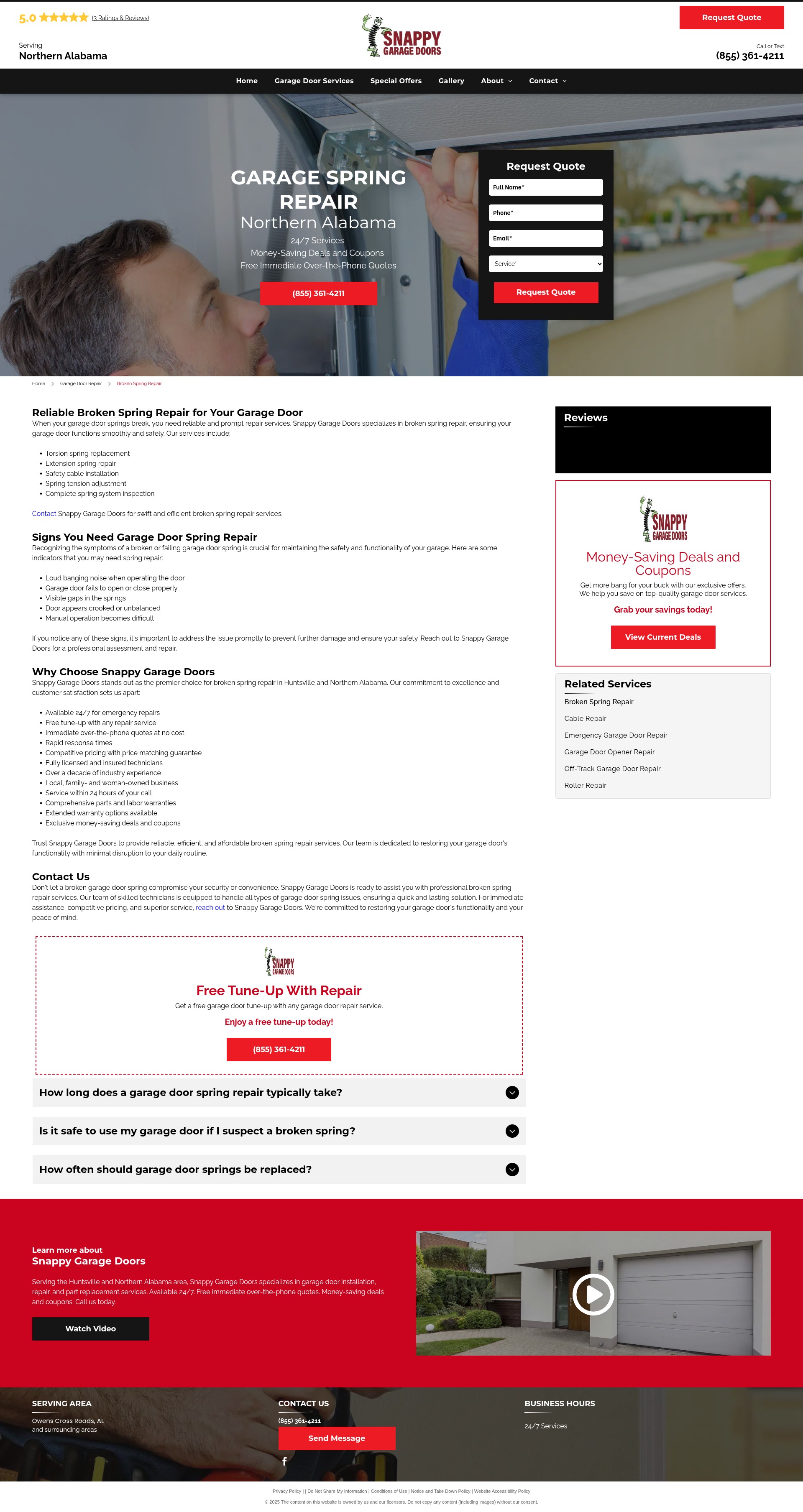 Screenshot of www.snappydoors.com