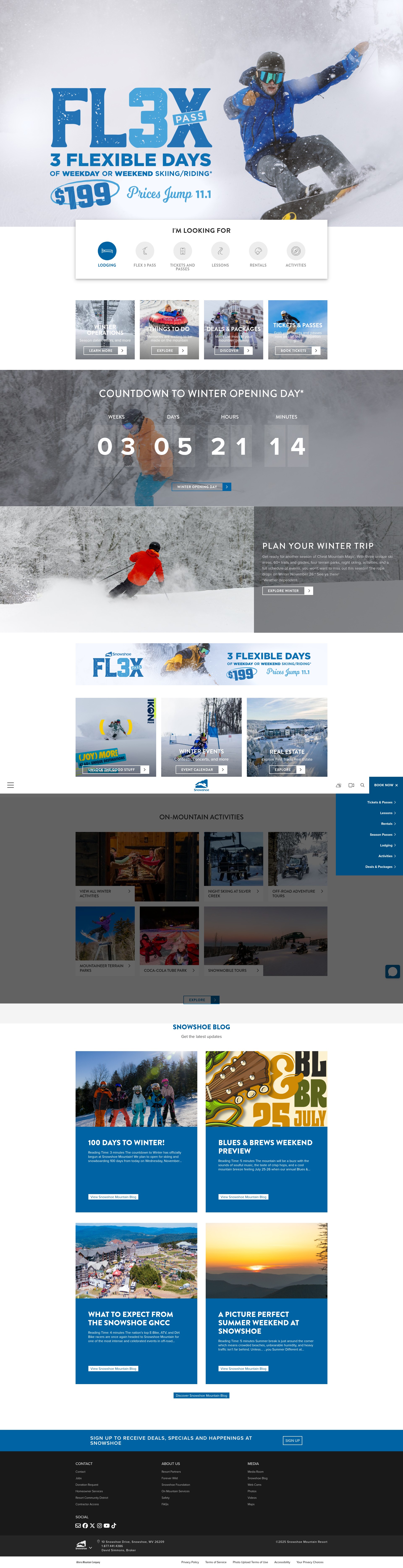 Screenshot of www.snowshoemtn.com