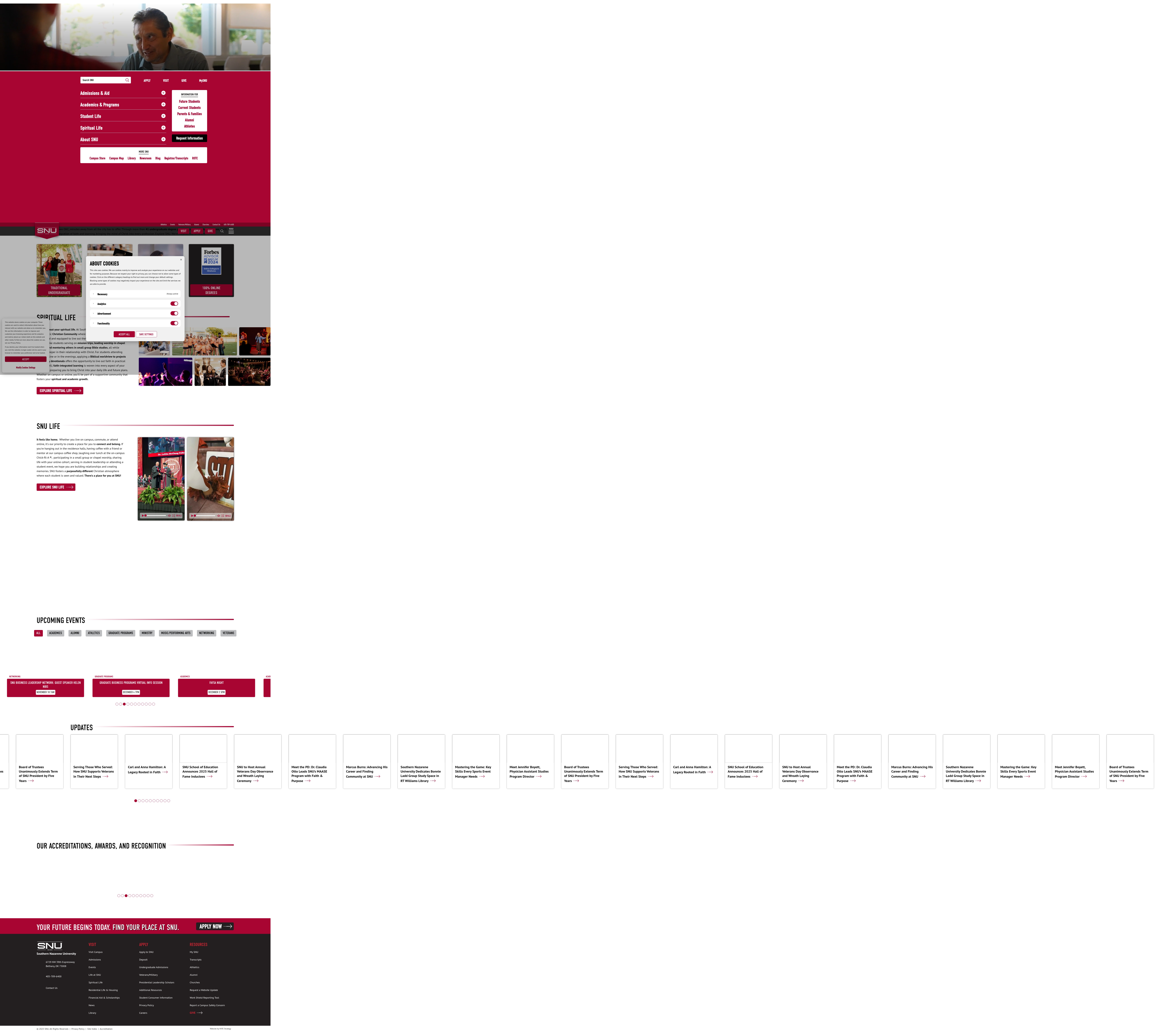 Screenshot of www.snu.edu