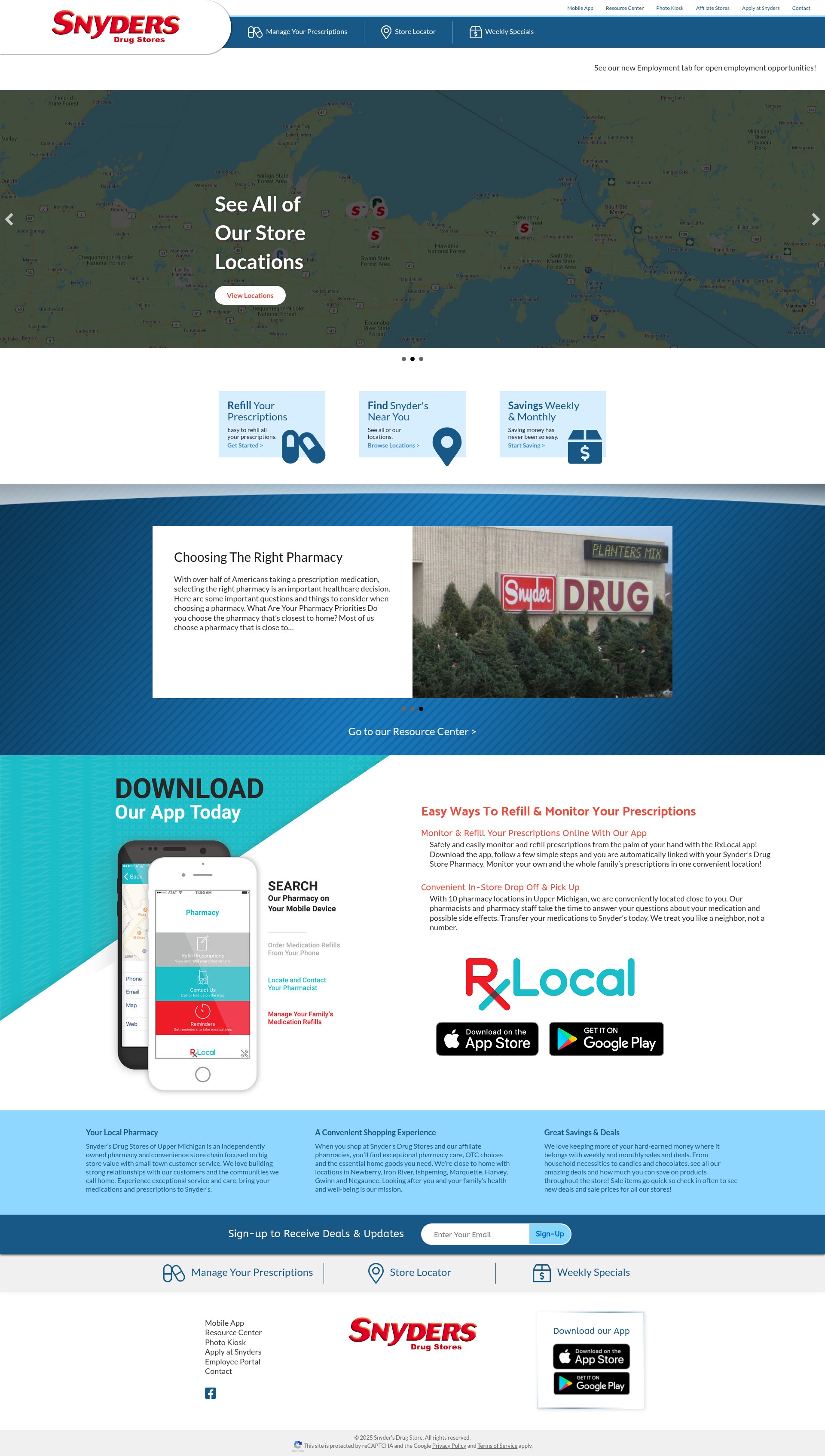Screenshot of www.snydersdrugstore.com