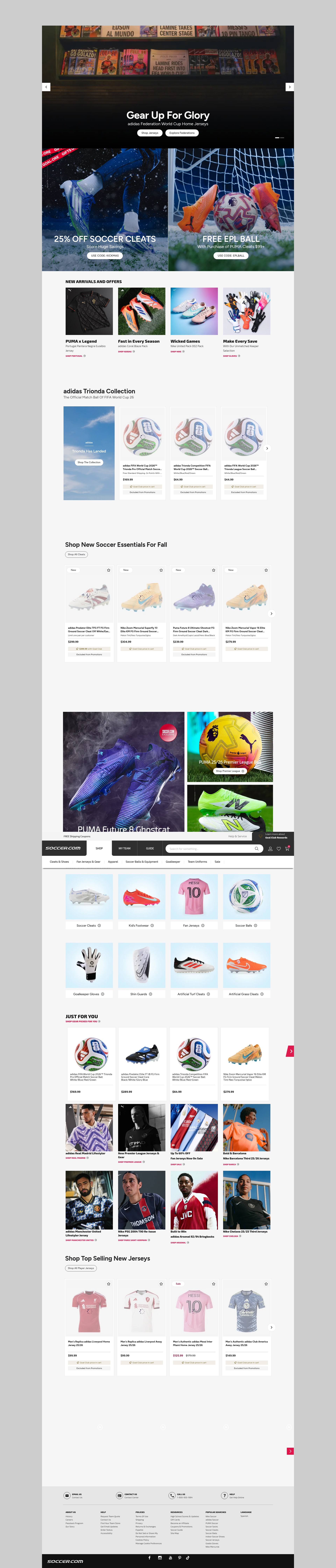Screenshot of www.soccer.com