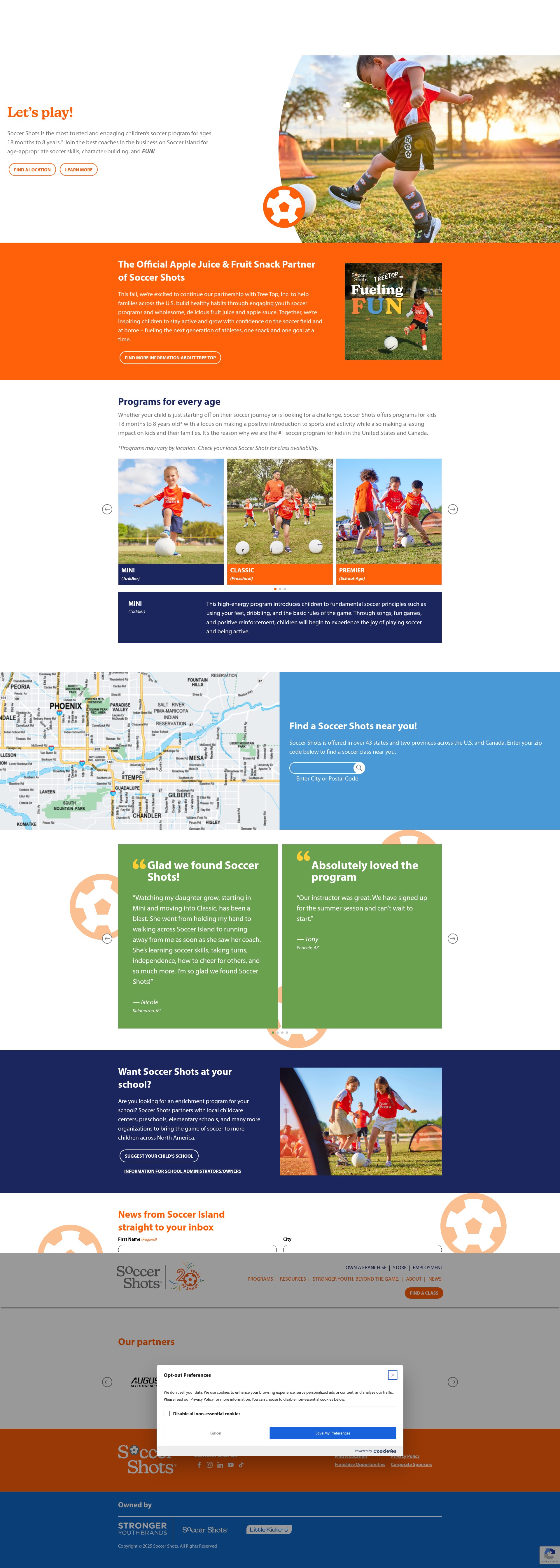 Screenshot of www.soccershots.com