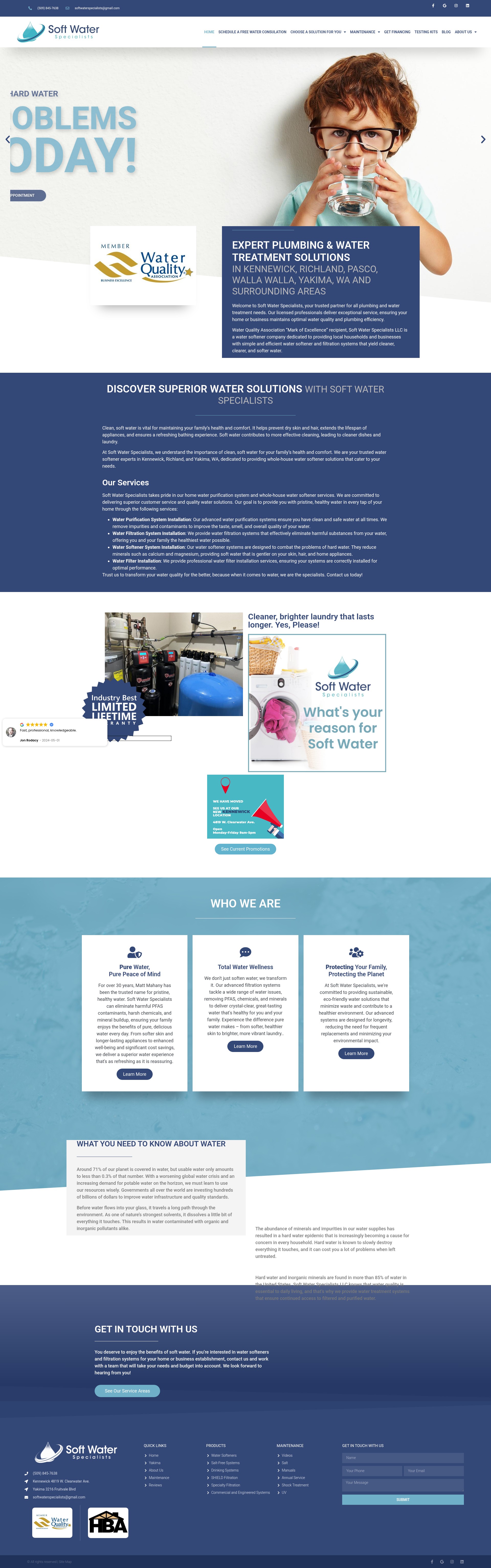 Screenshot of www.softwaterspecialistsllc.com