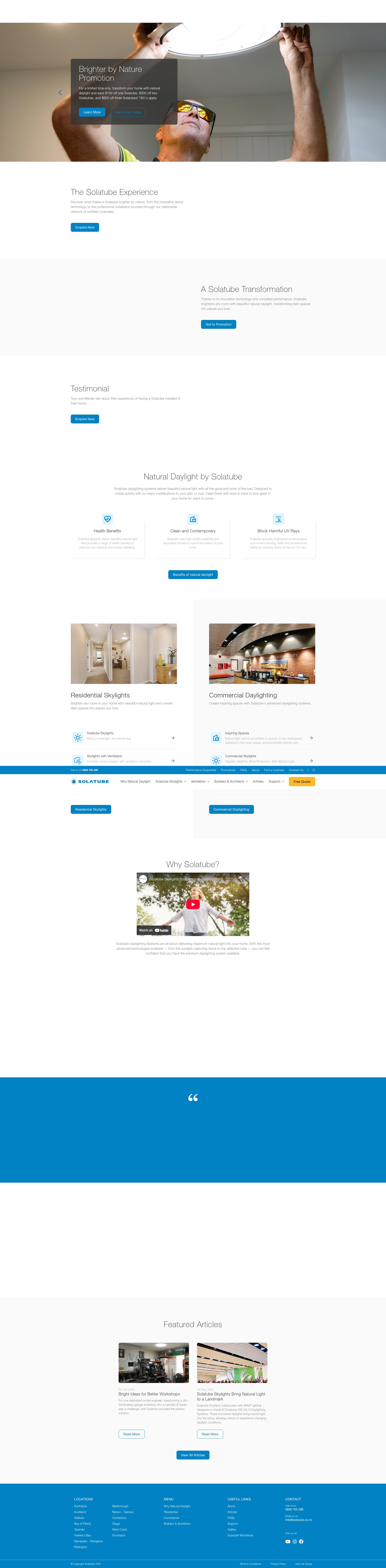 Screenshot of www.solatube.co.nz