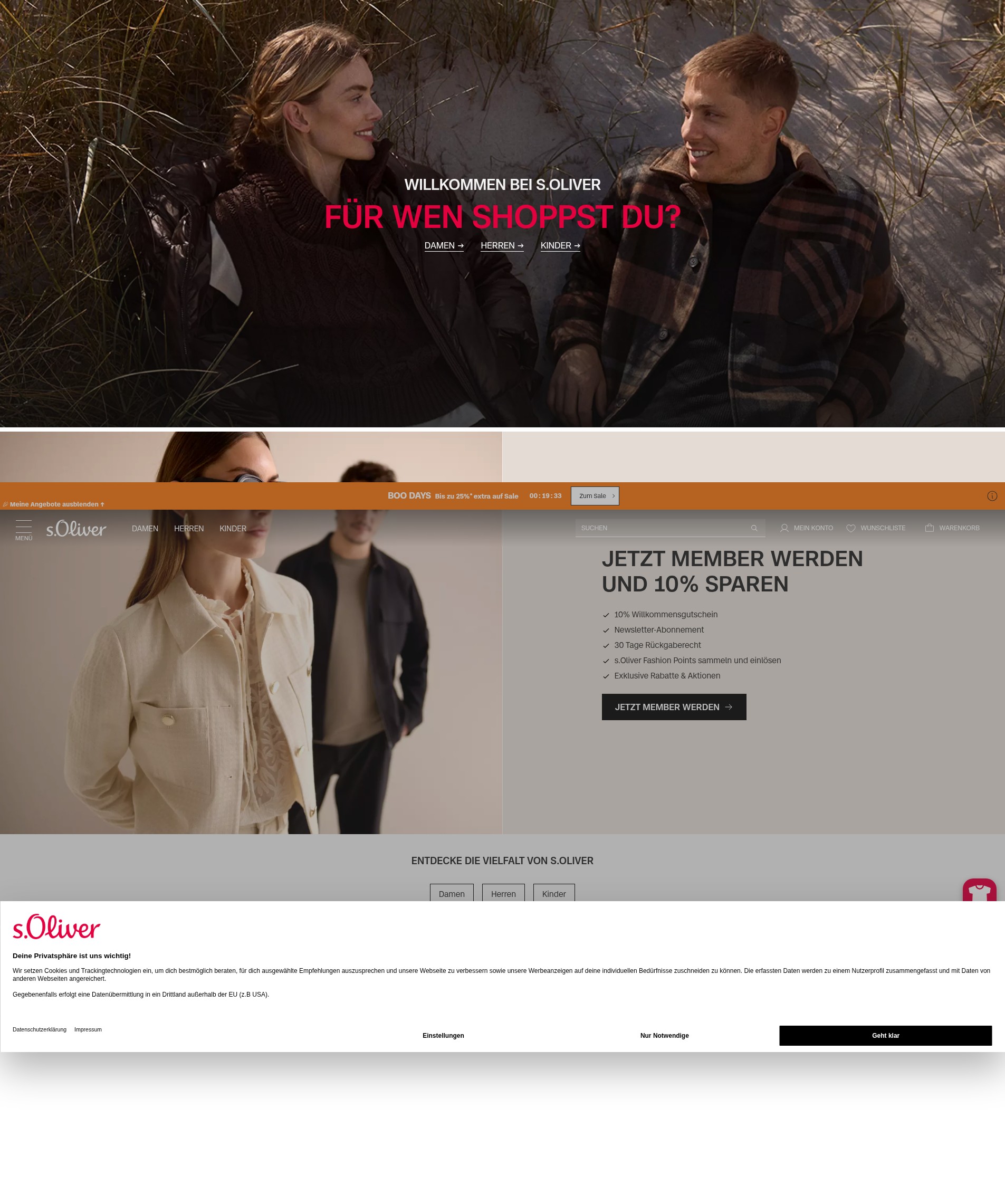 Screenshot of www.soliver.de