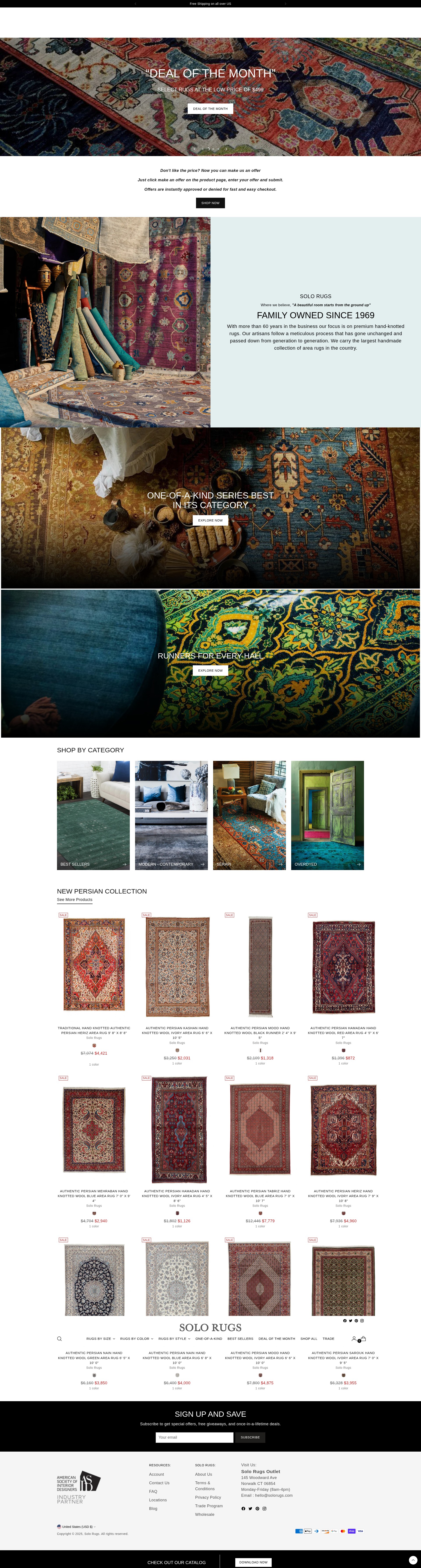 Screenshot of www.solorugs.com
