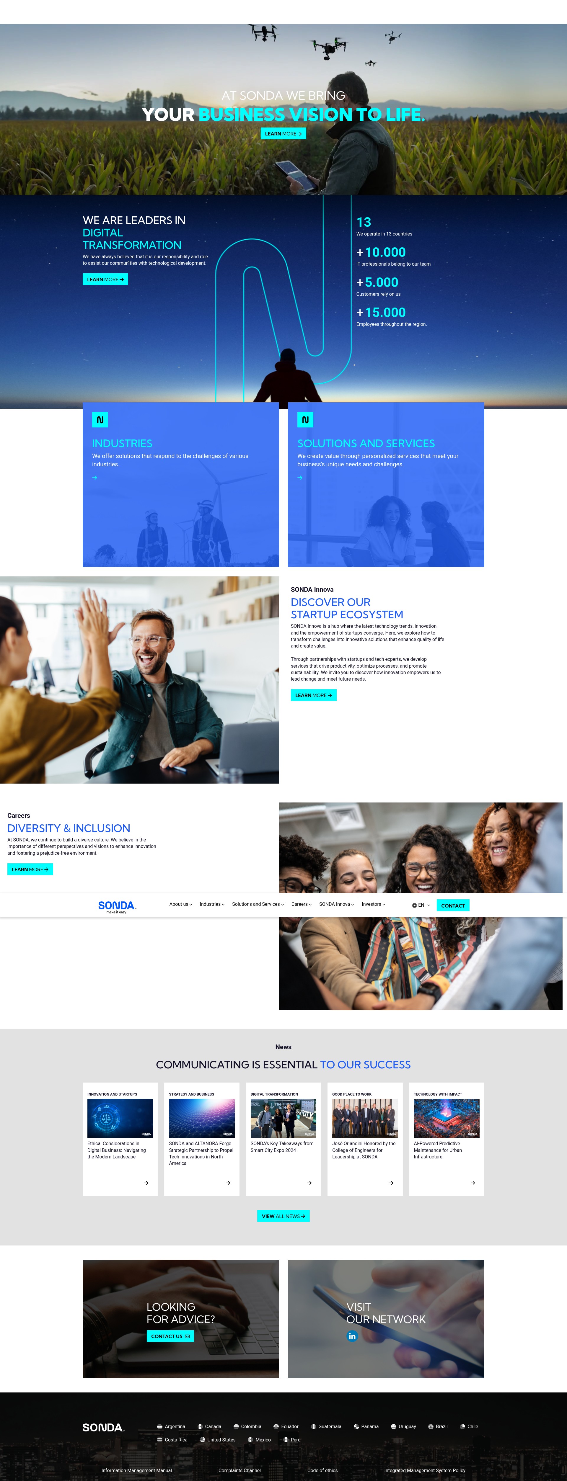 Screenshot of www.sonda.com