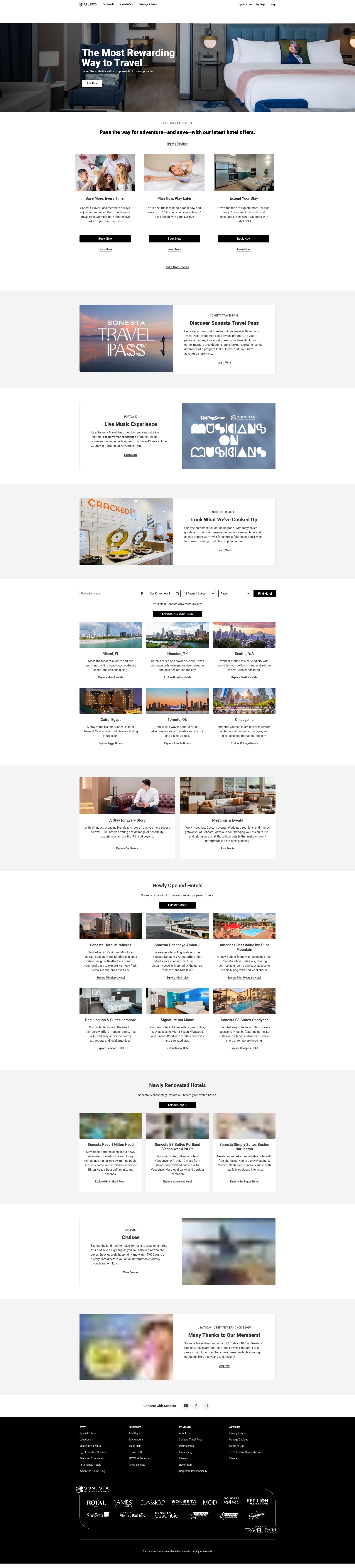 Screenshot of www.sonesta.com