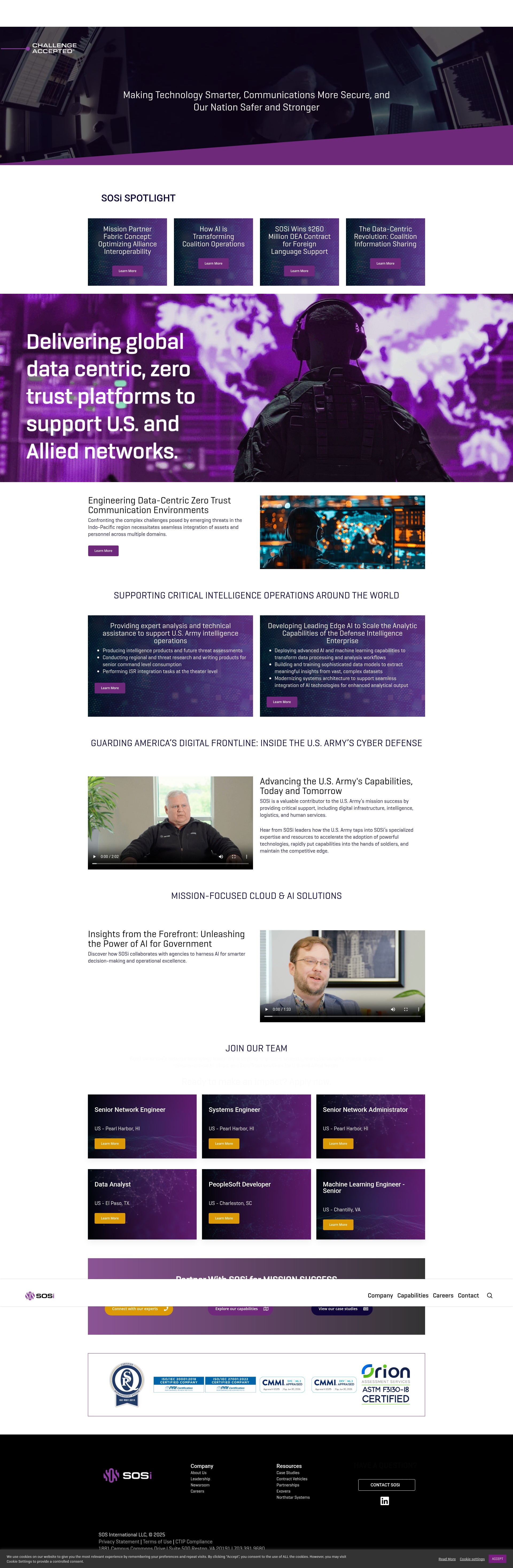 Screenshot of www.sosi.com