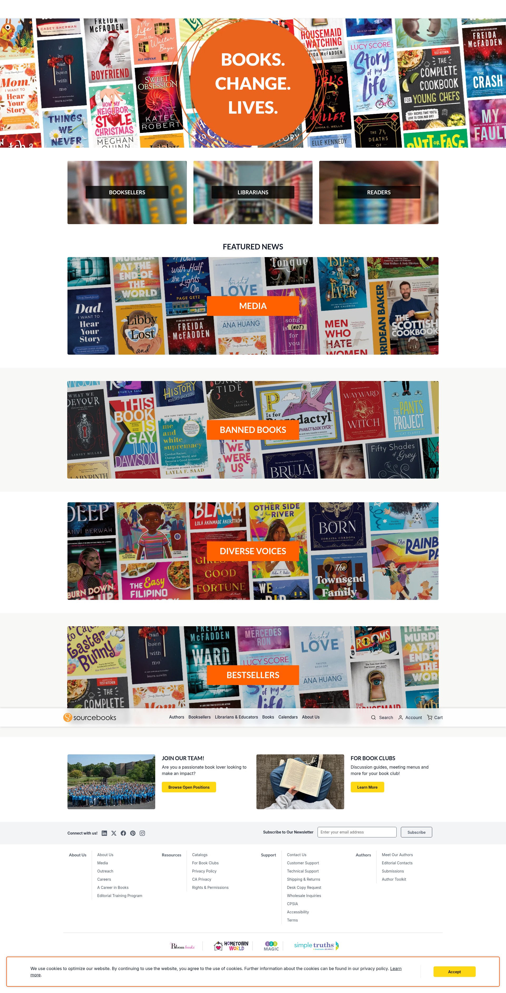 Screenshot of www.sourcebooks.com
