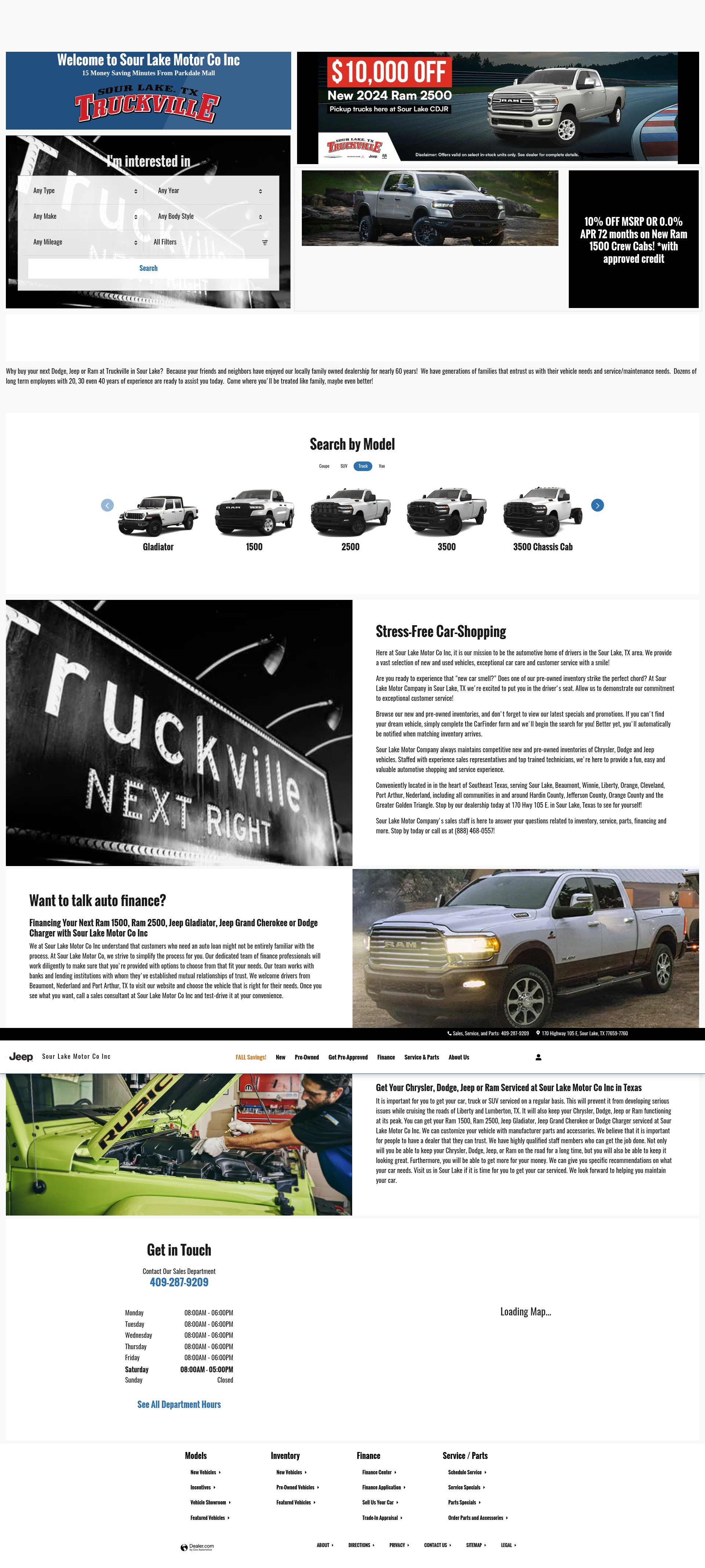 Screenshot of www.sourlakemotor.net