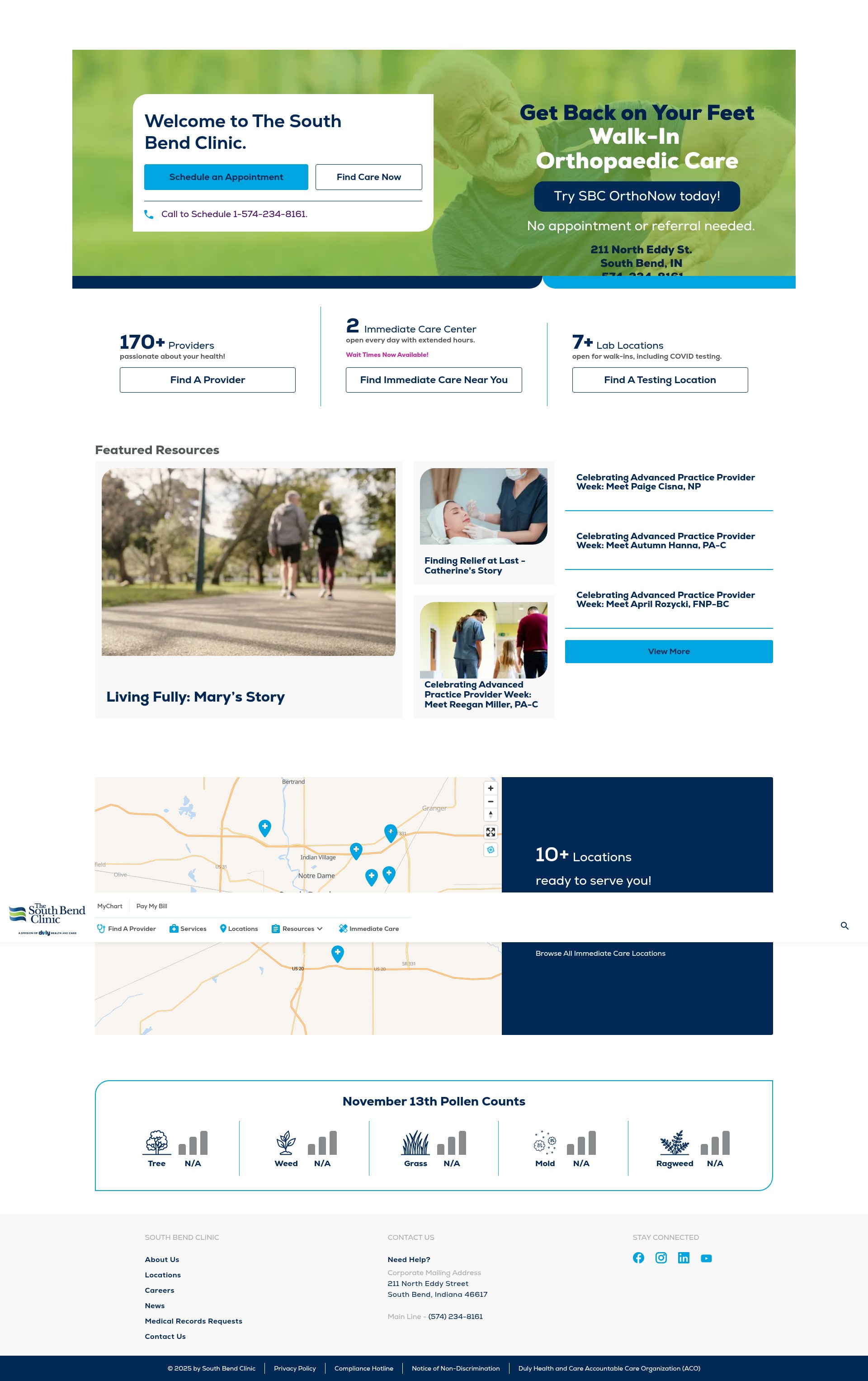 Screenshot of www.southbendclinic.com