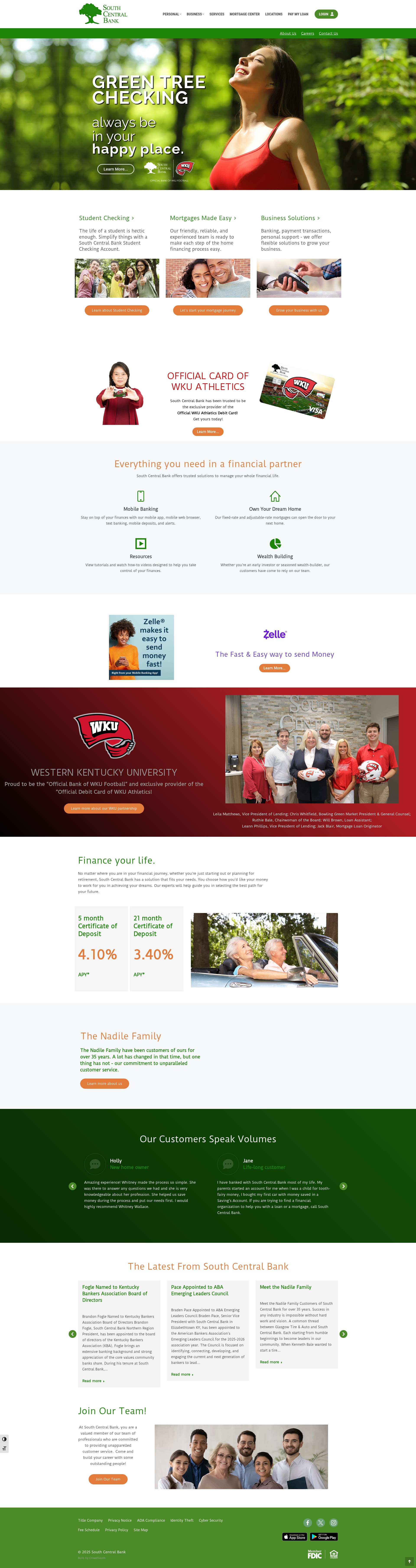 Screenshot of www.southcentralbank.com