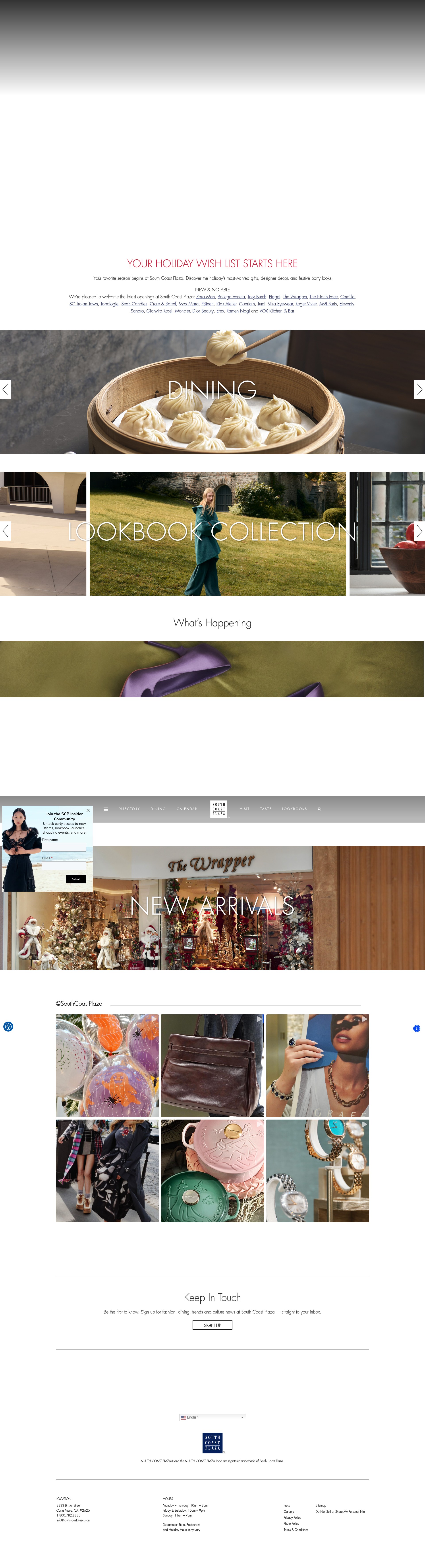Screenshot of www.southcoastplaza.com