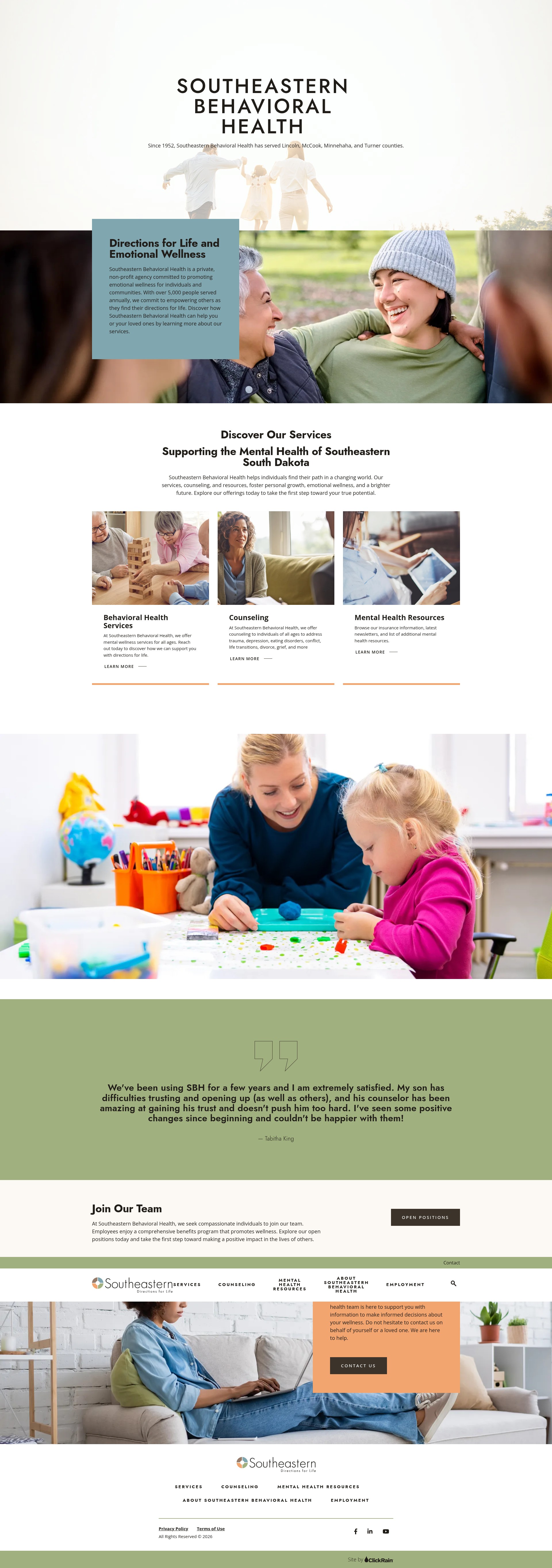 Screenshot of www.southeasternbh.org