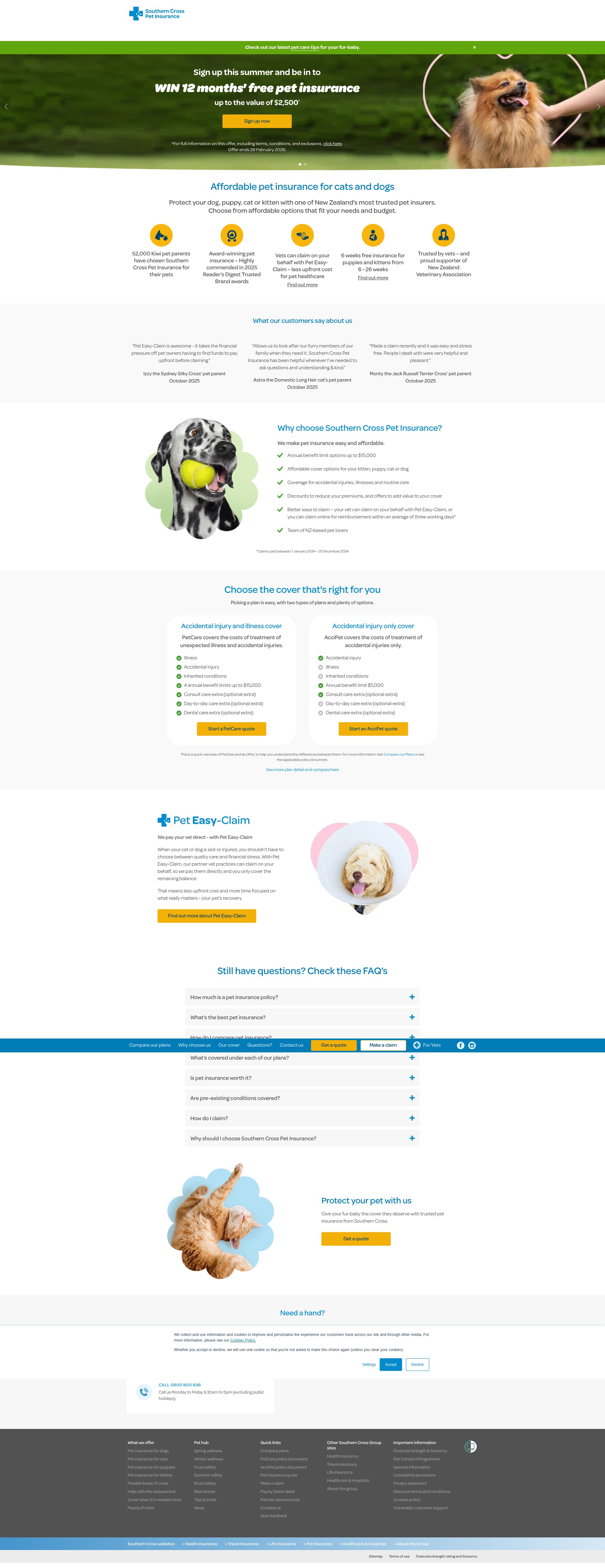 Screenshot of www.southerncrosspet.co.nz
